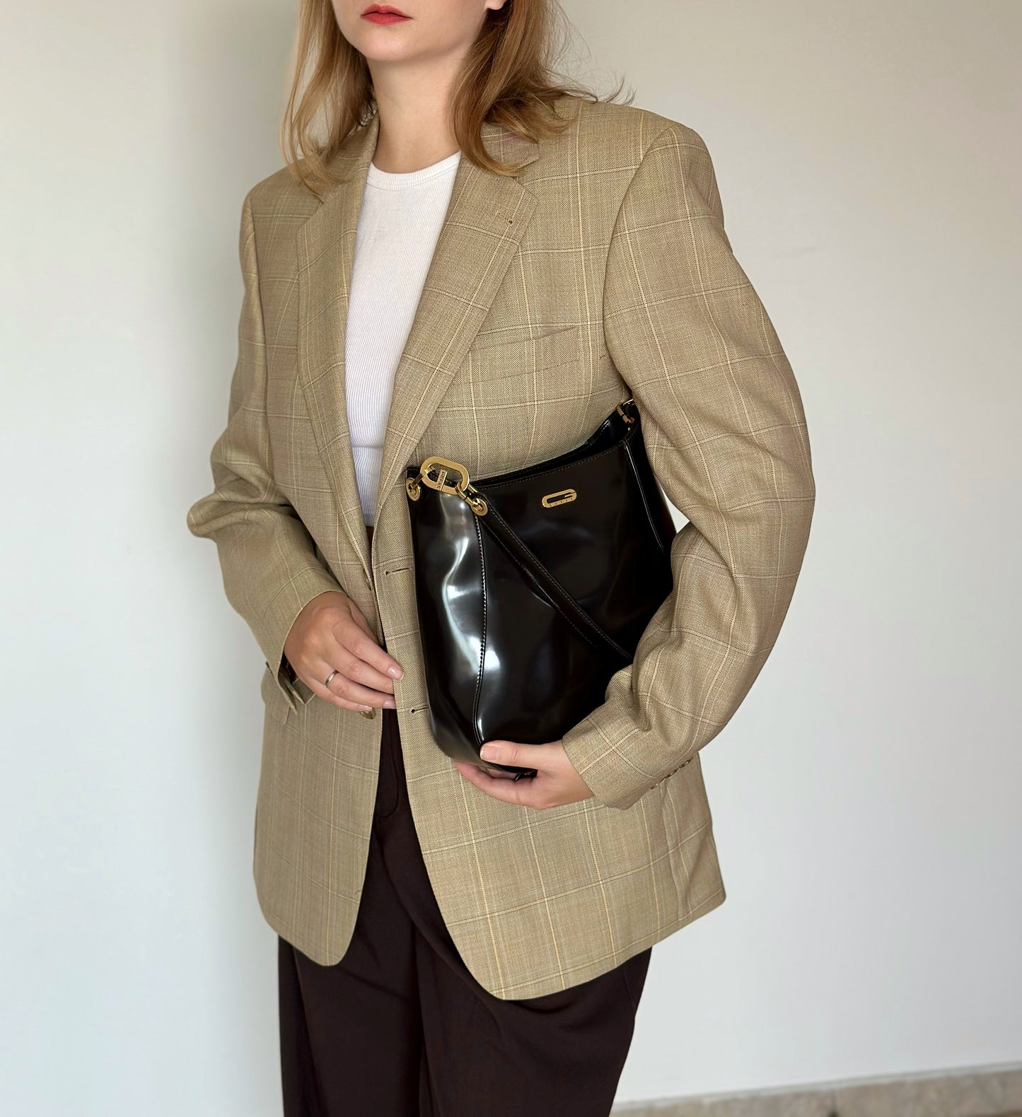 Vintage plaid oversized blazer