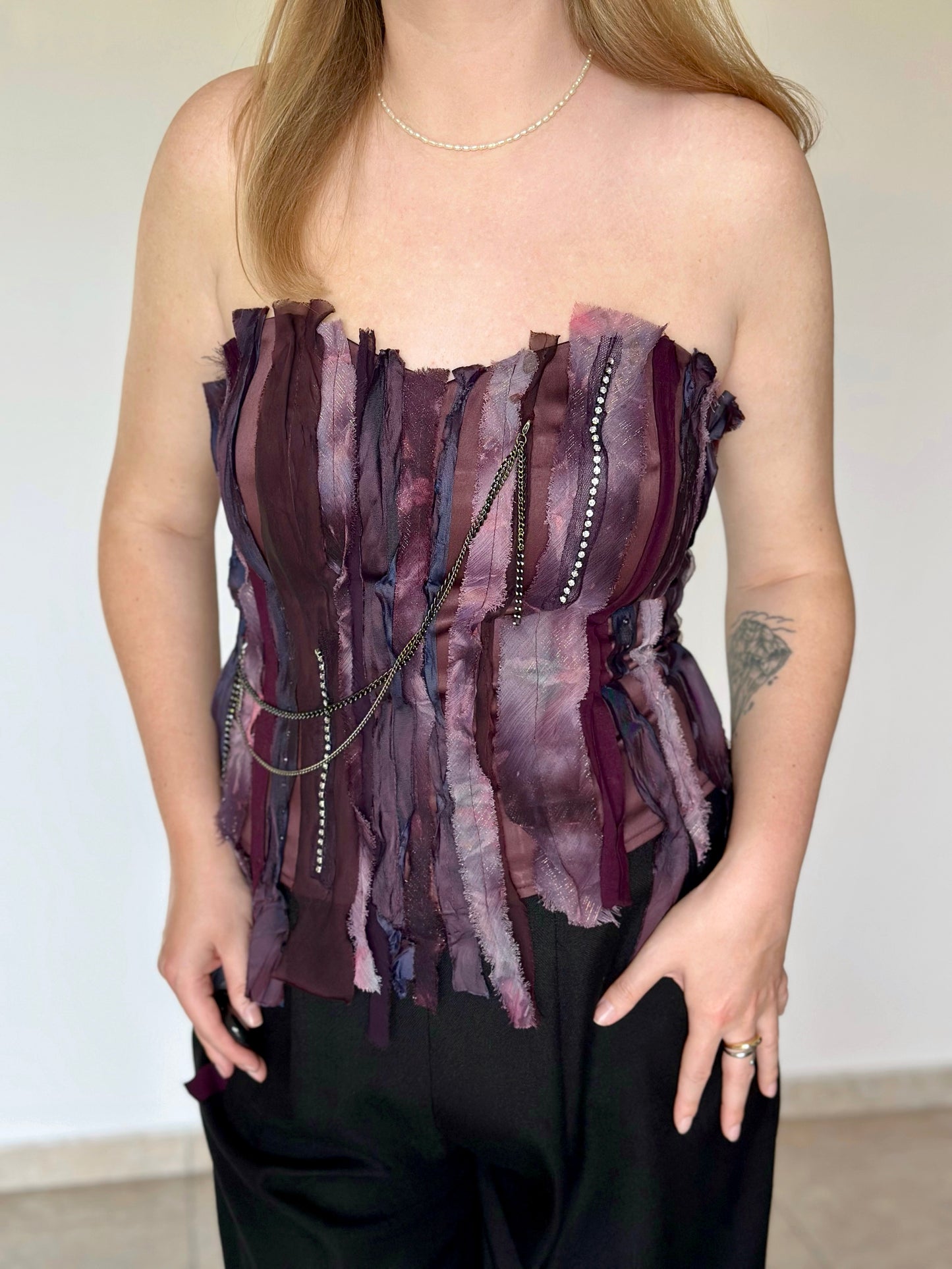 Stunning vintage burgundy corset top