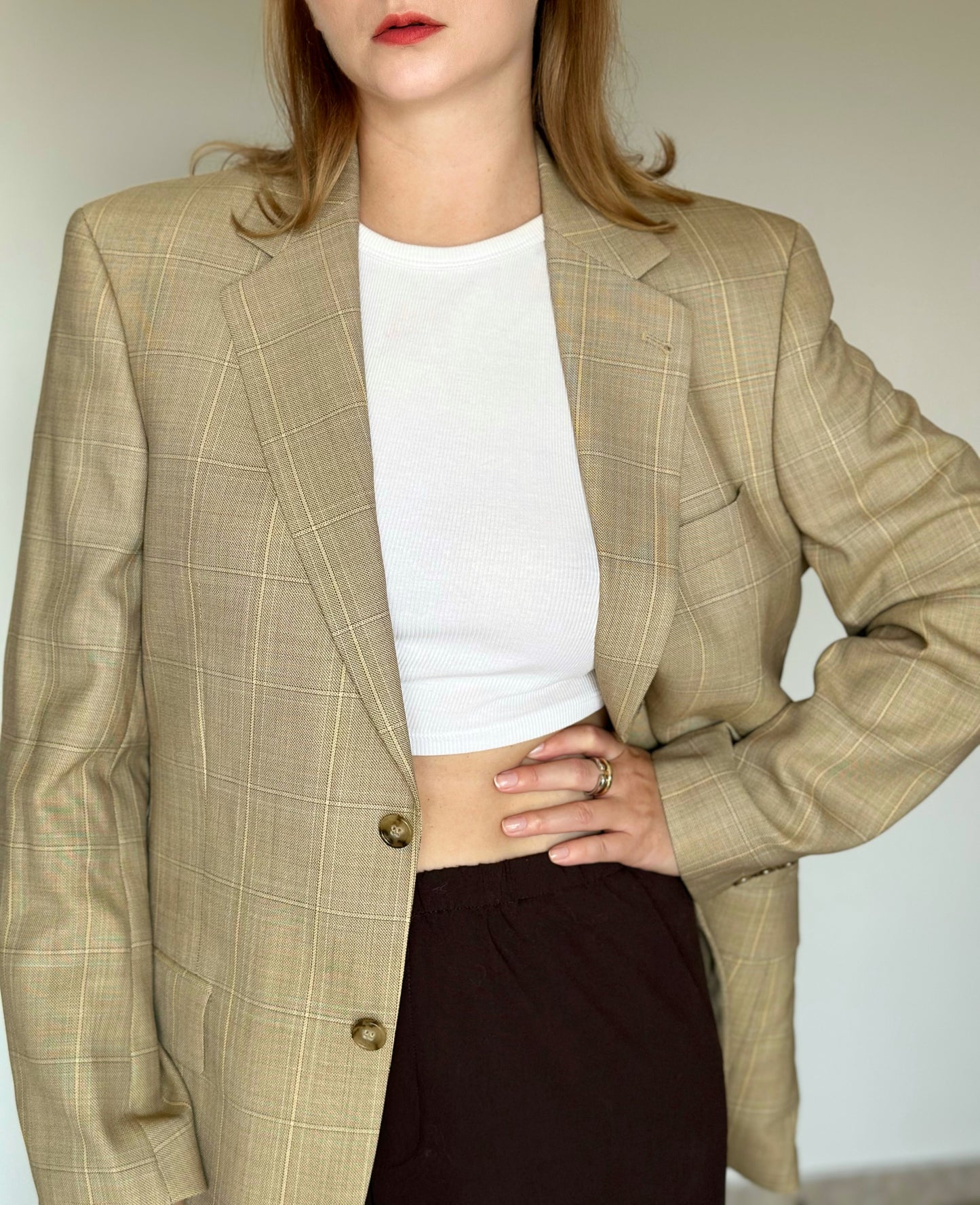 Vintage plaid oversized blazer