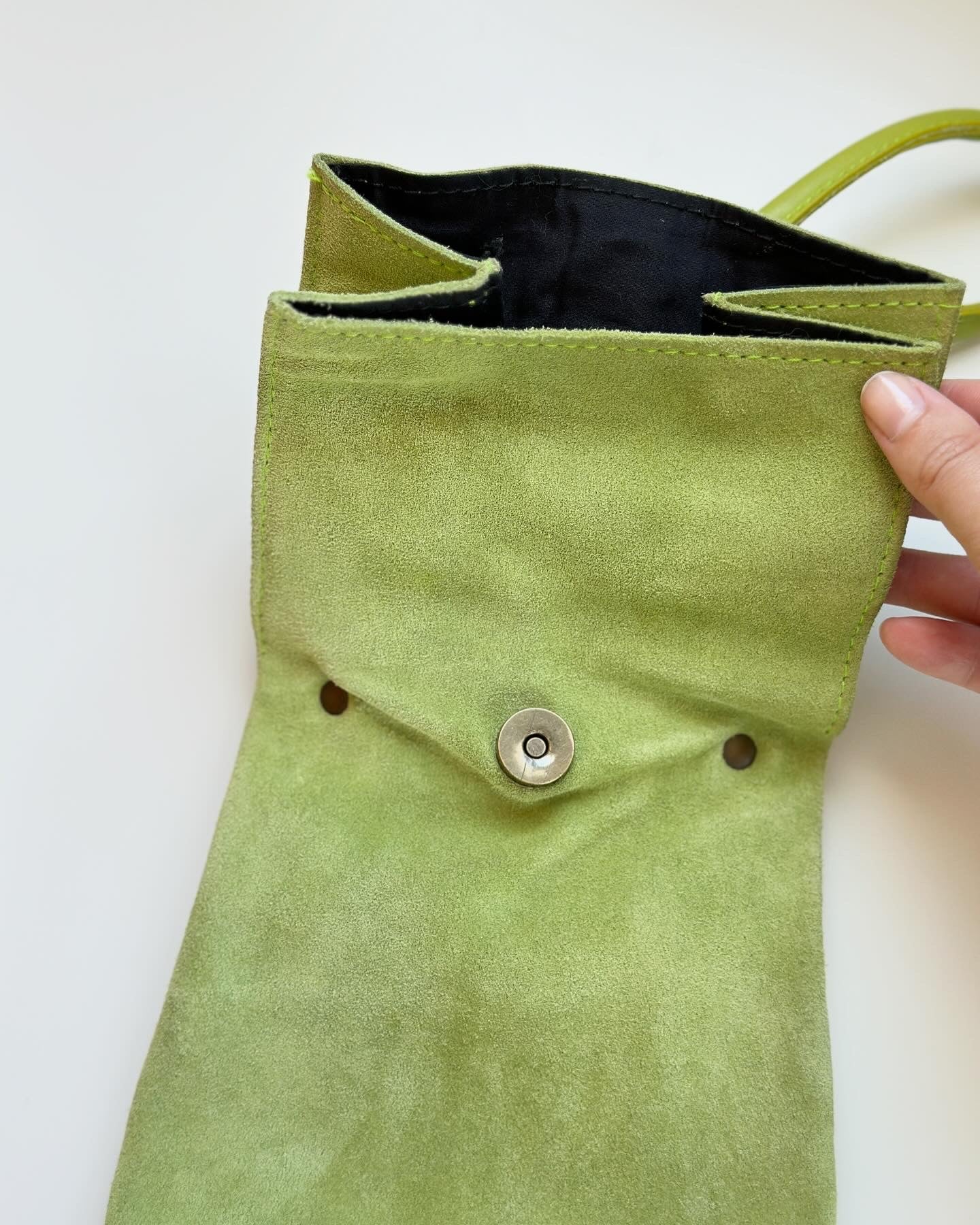 Vintage suede crossbody bag