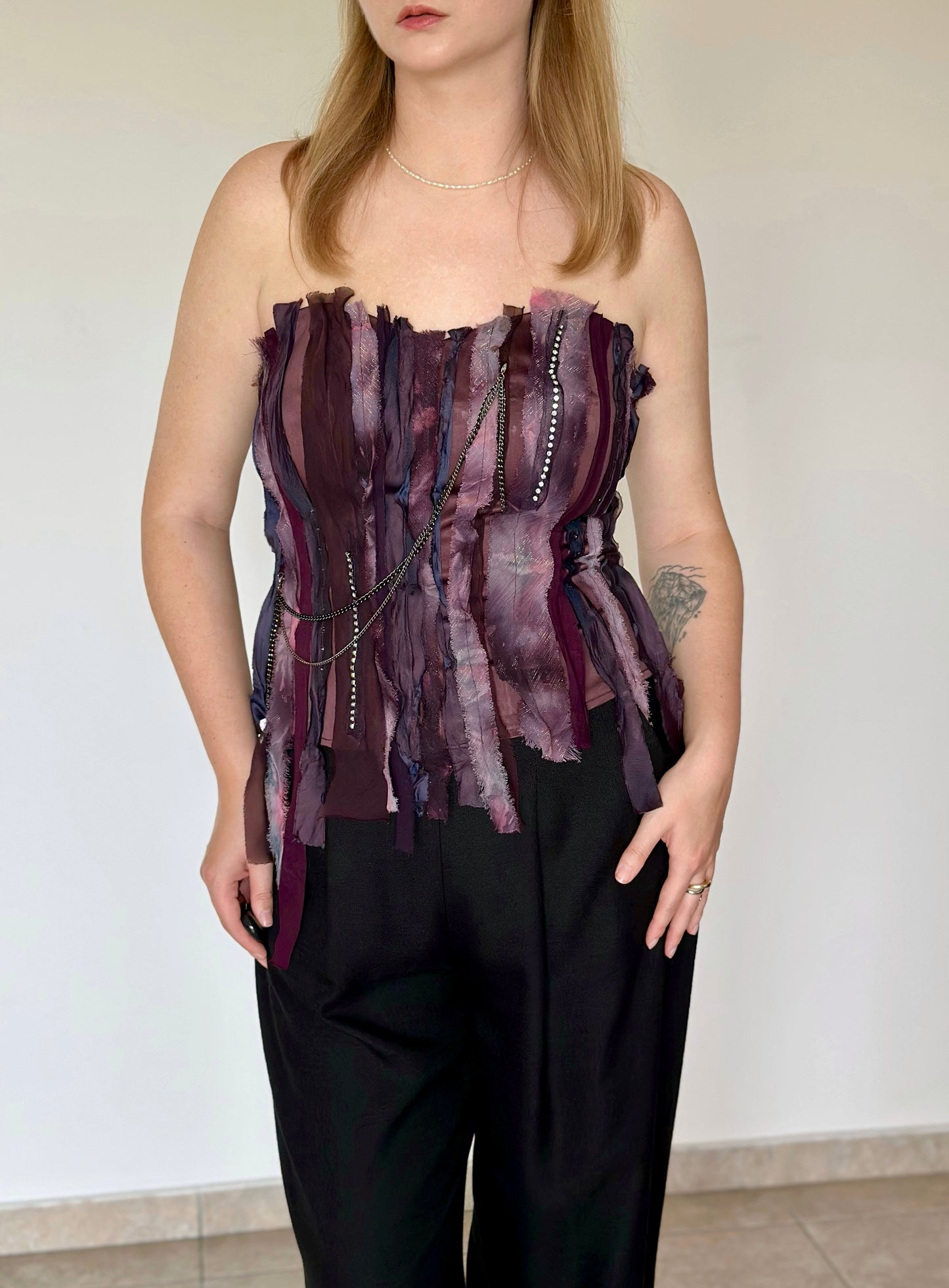 Stunning vintage burgundy corset top