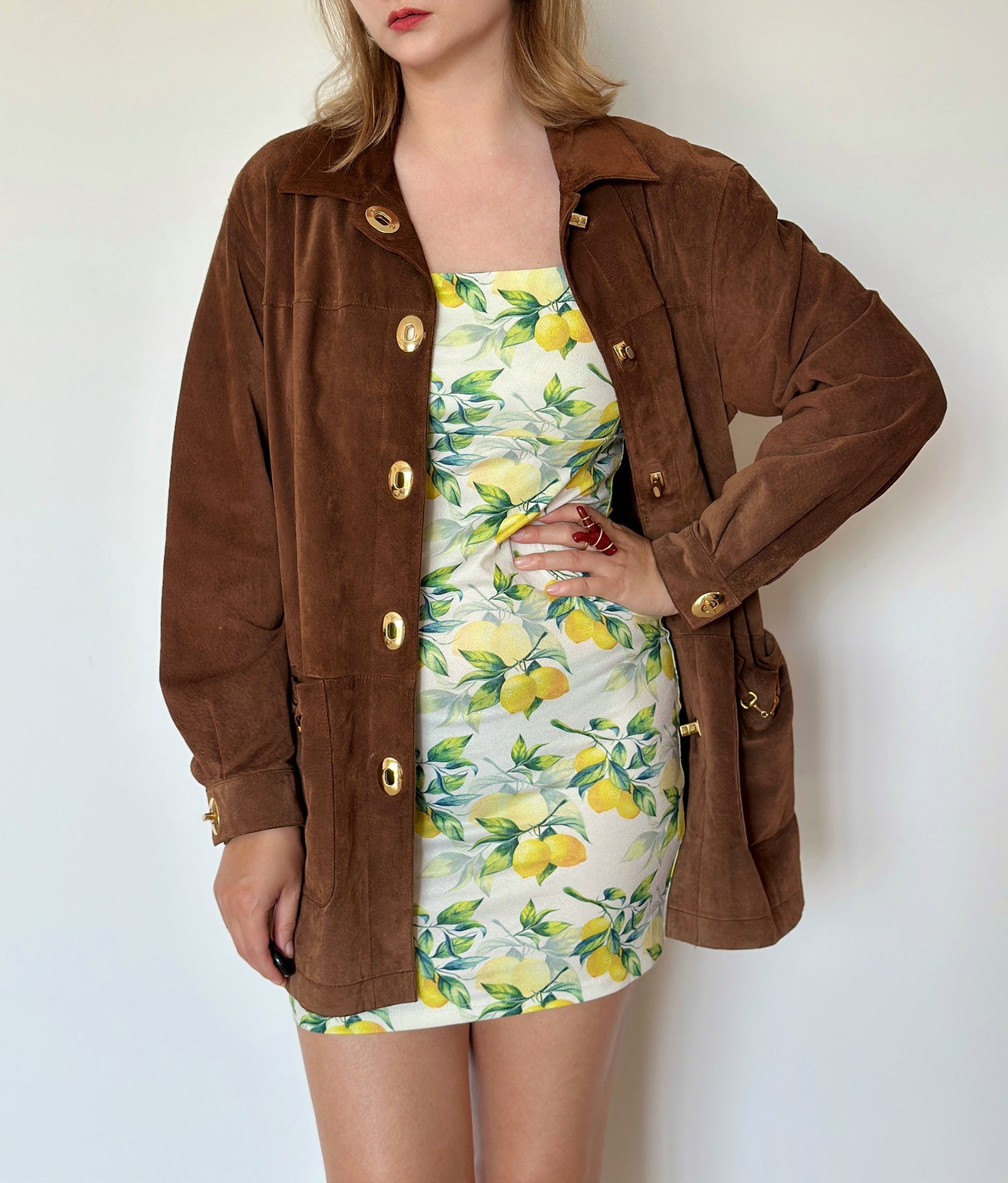 Cute mini dress with lemons print