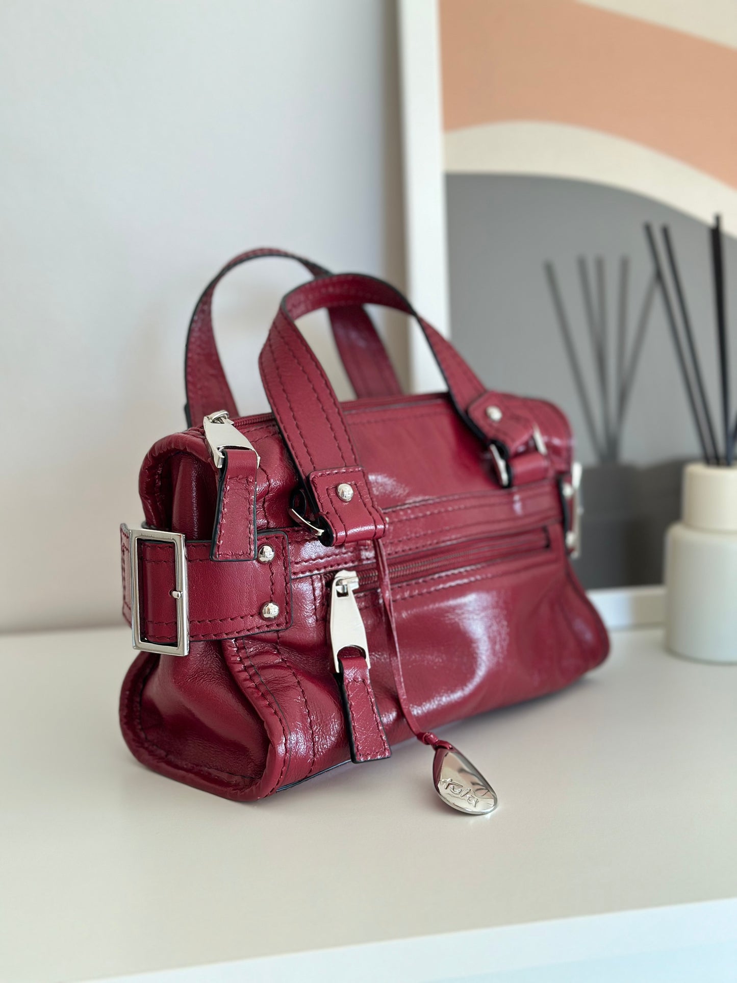 Amazing vintage leather burgundy bag Tula 💔