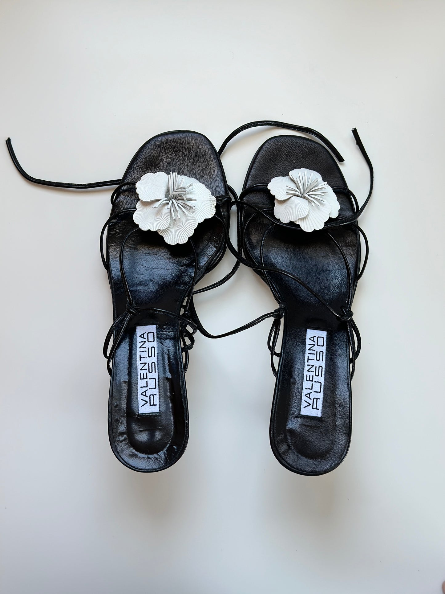Vintage leather heeled sandals