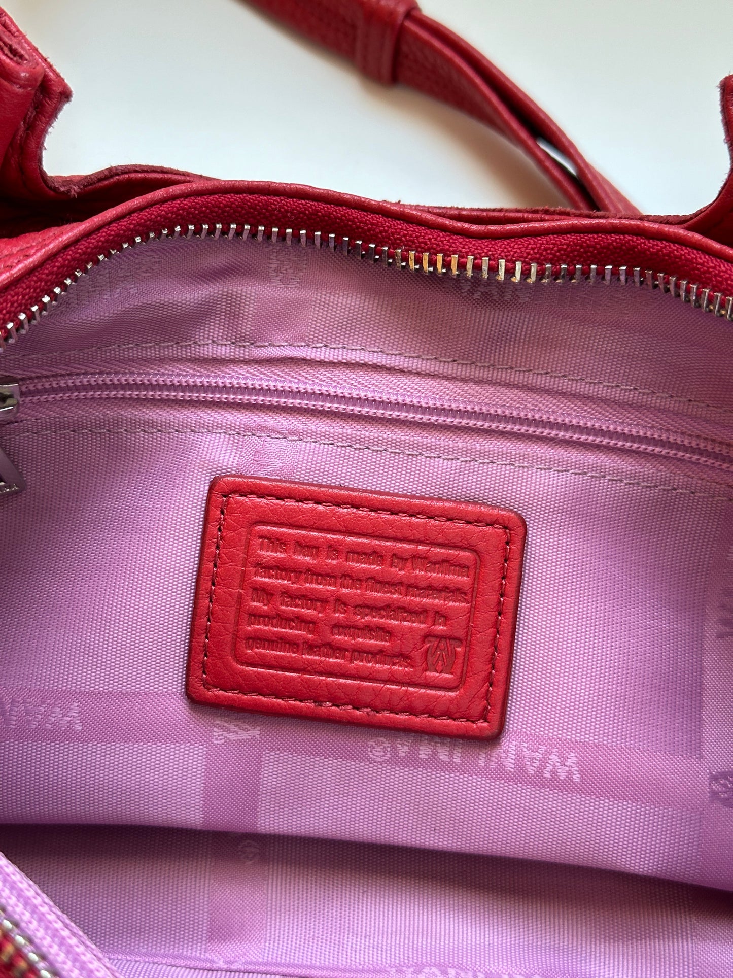 Real leather red bag Wanlima