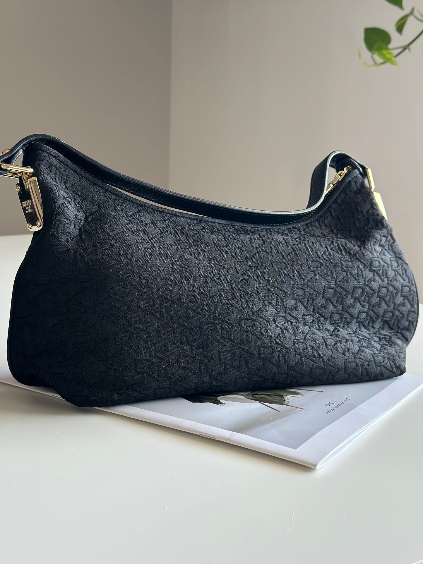 Sophisticated vintage DKNY shoulder hobo bag