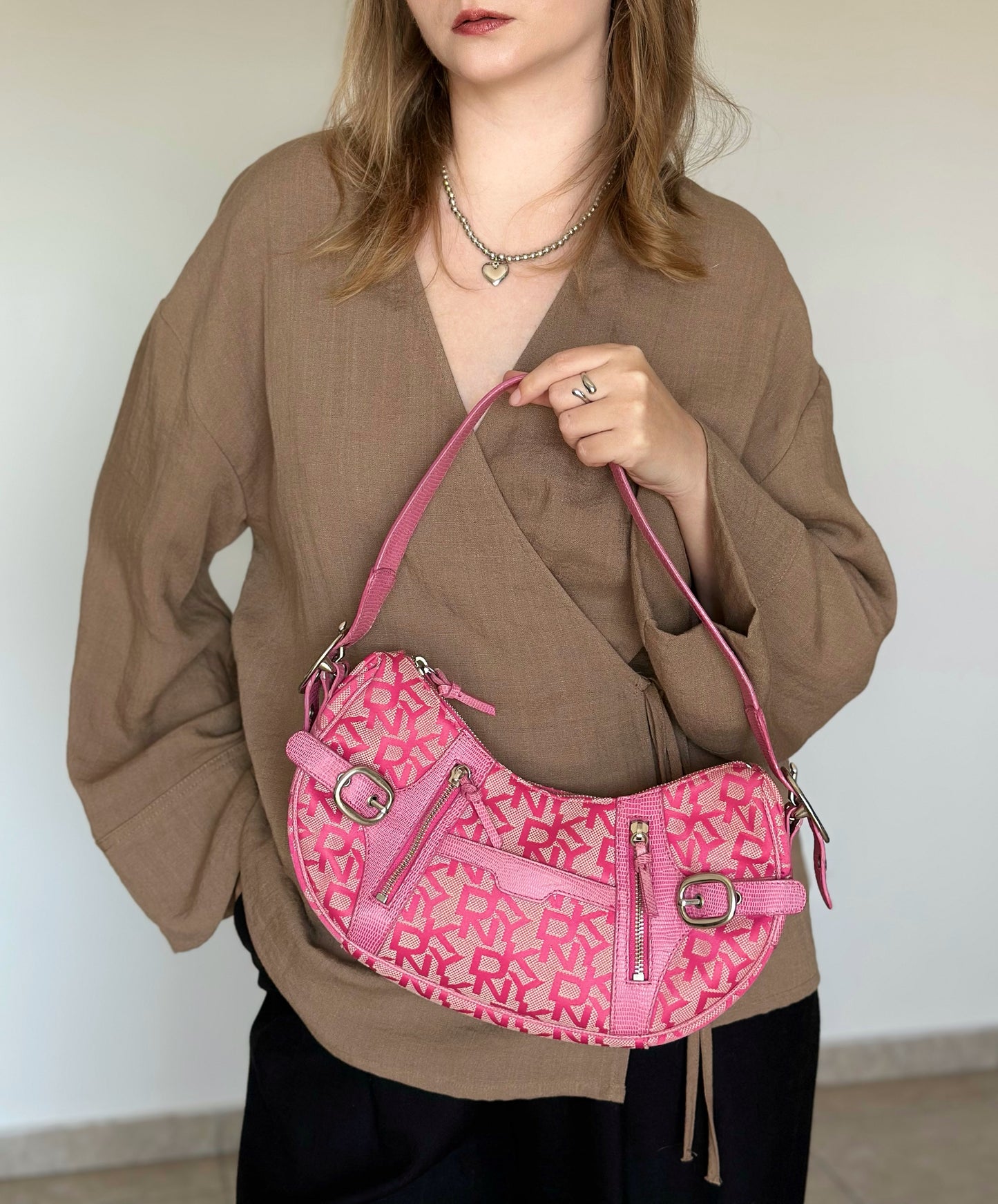 Stylish vintage pink bag DKNY (2000s era)