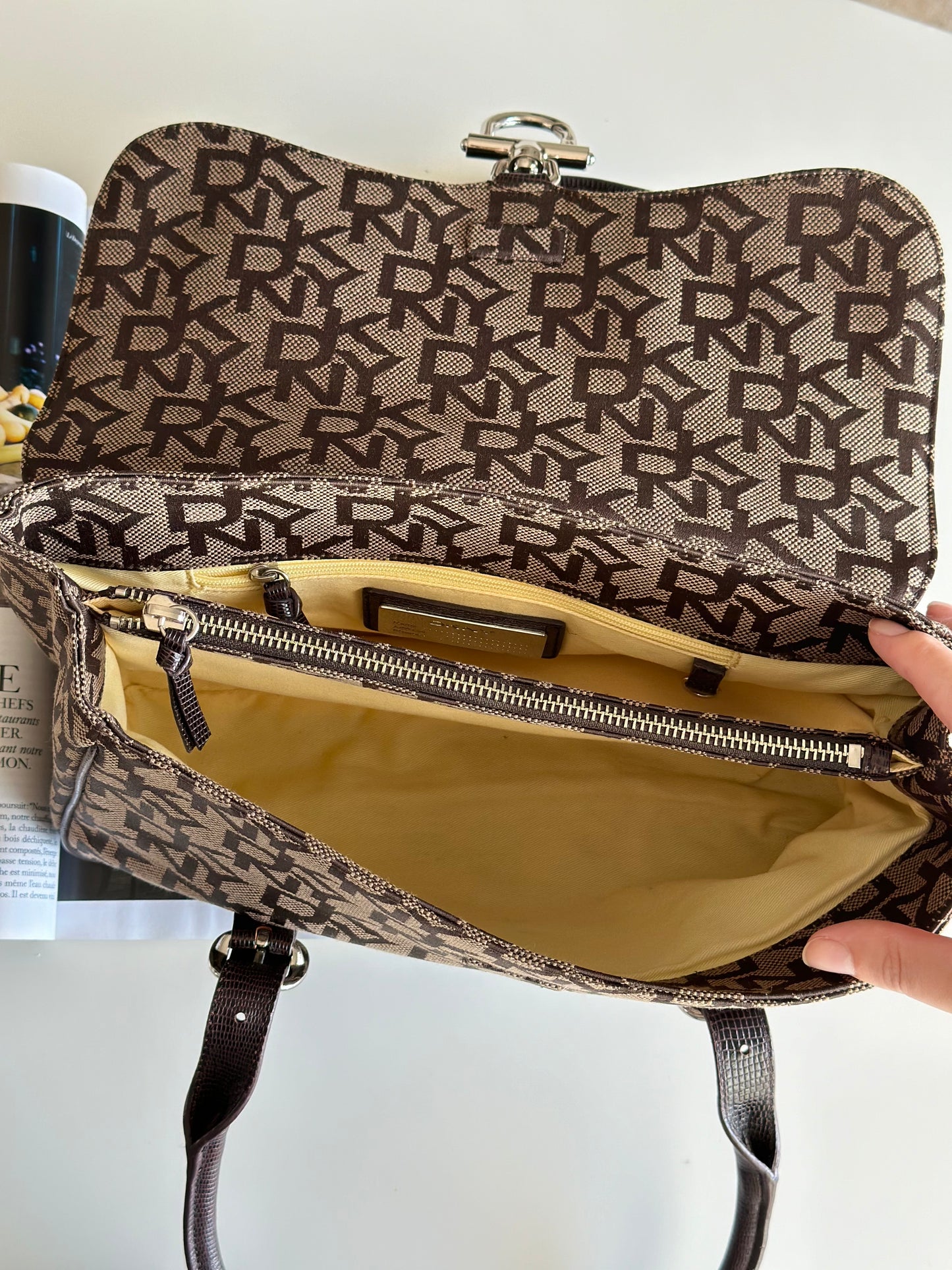 Vintage brown monogram bag DKNY