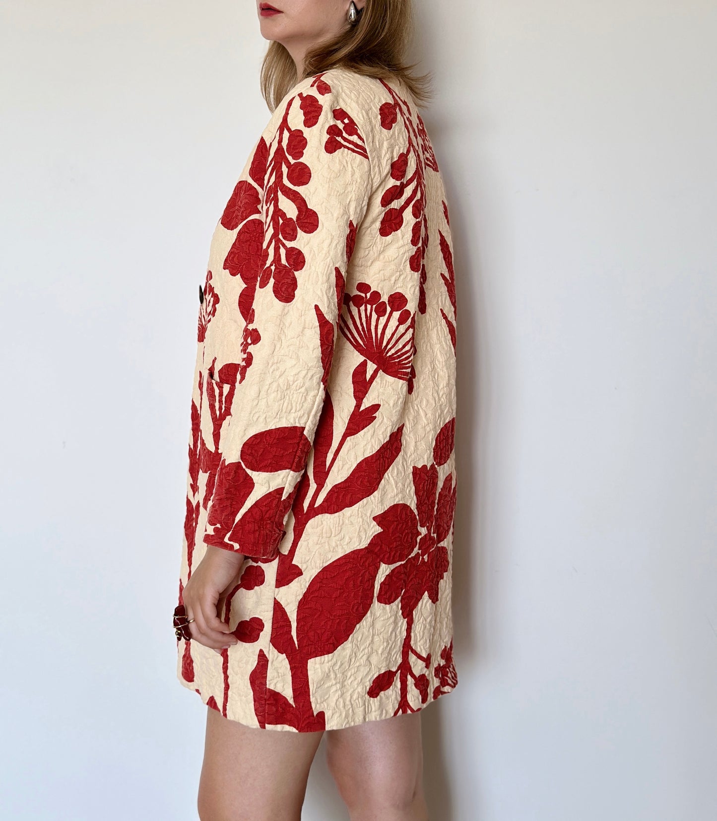Stunning printed long cotton jacket