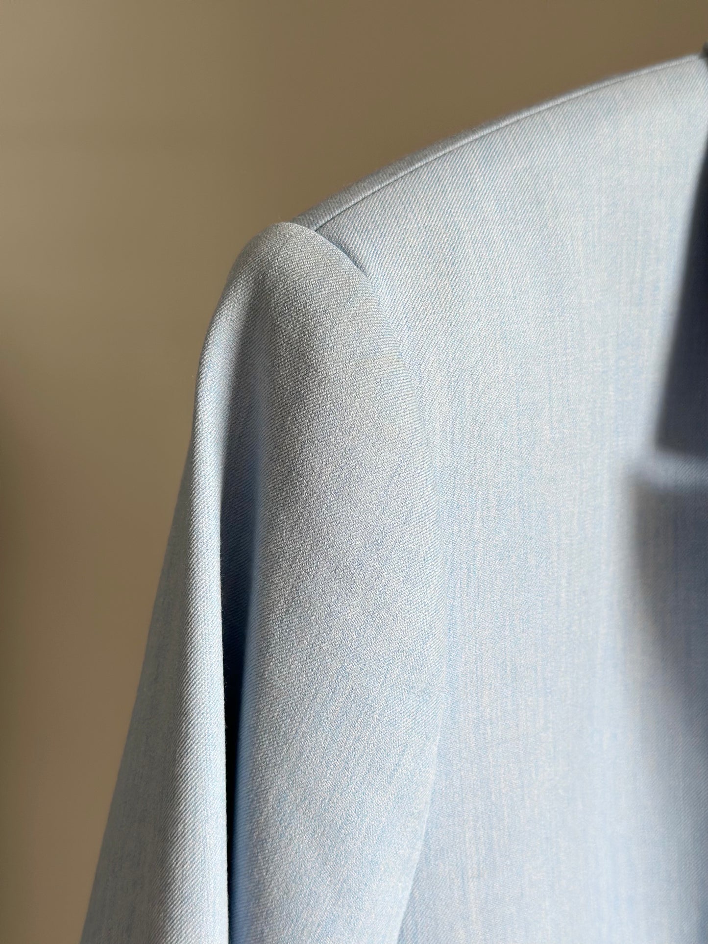 Pre-loved tailored blazer in a soft powder blue shade