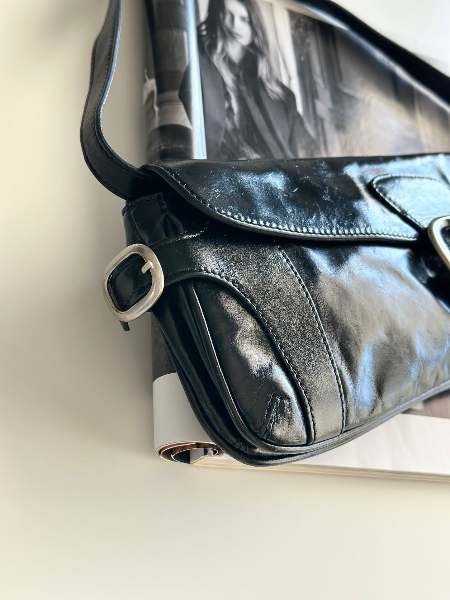 Authentic leather vintage DKNY bag from 2000s