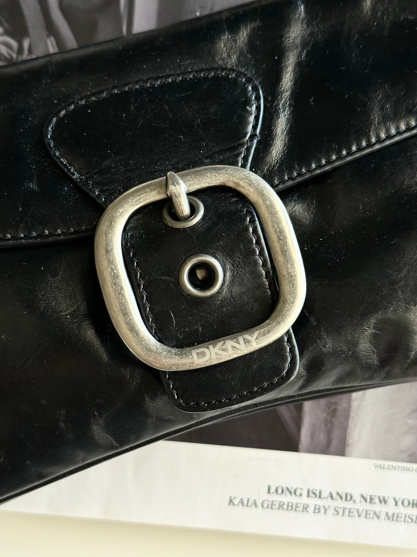 Authentic leather vintage DKNY bag from 2000s