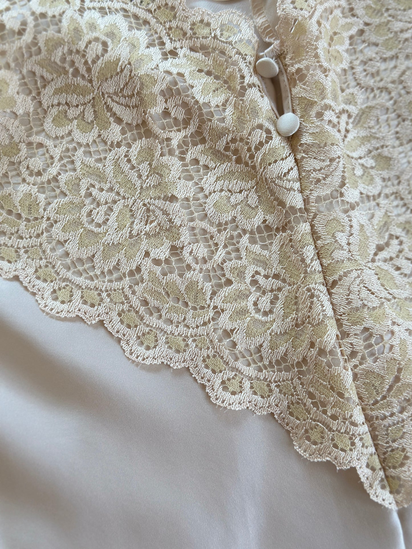 Vintage satin top with lace