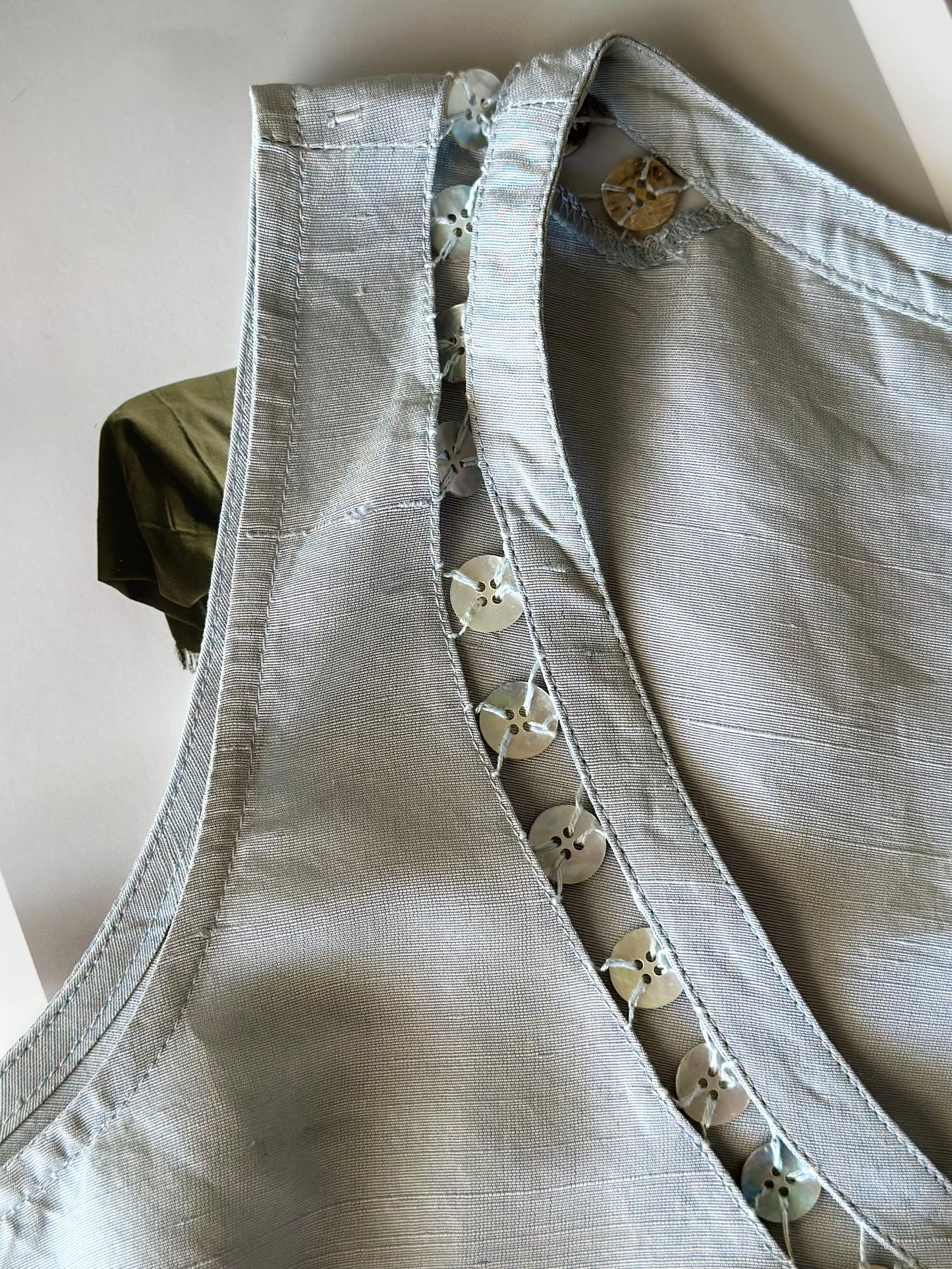 Vintage raw silk silver top by Gerard Darel