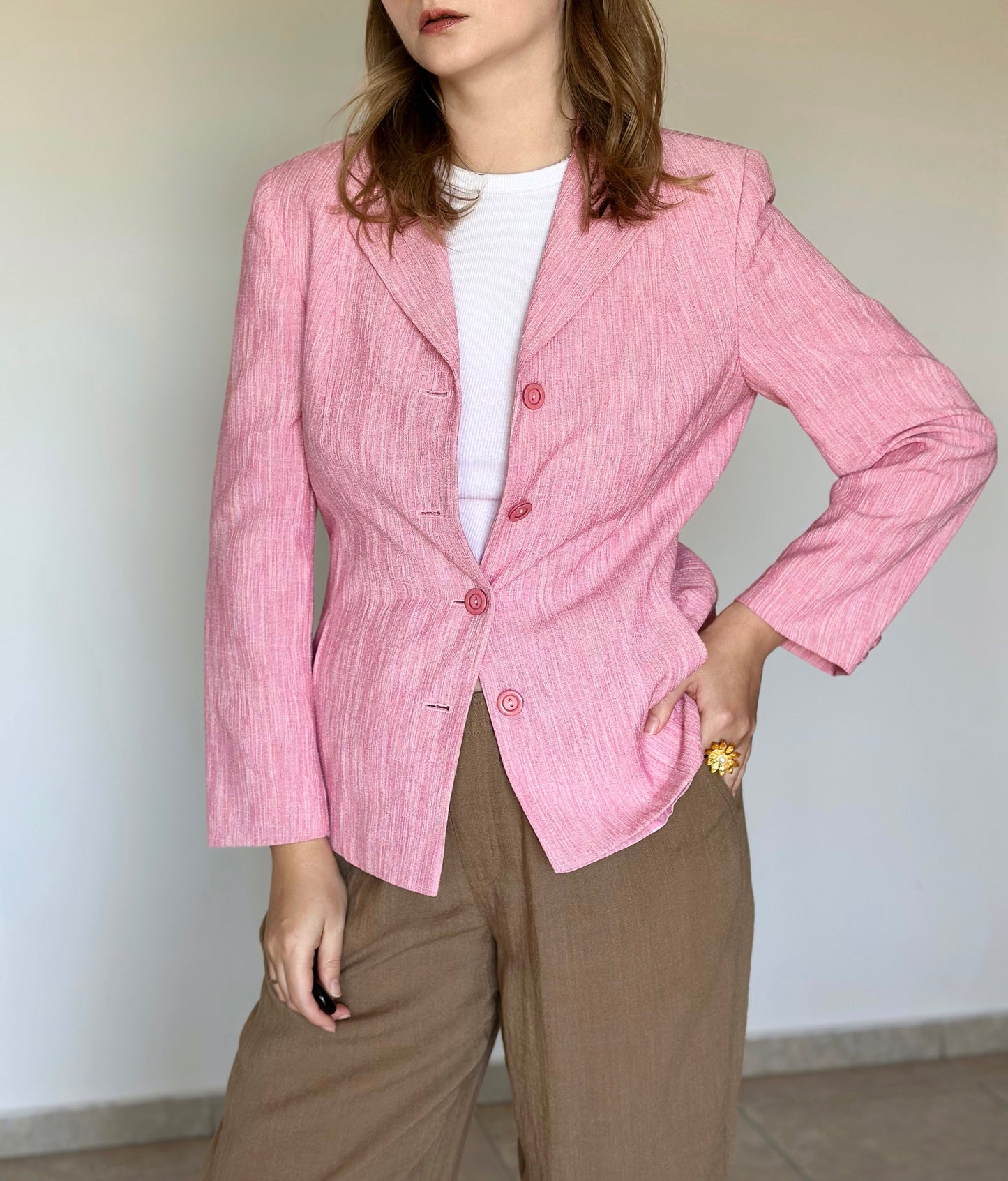 Lovely vintage two-piece pink suit