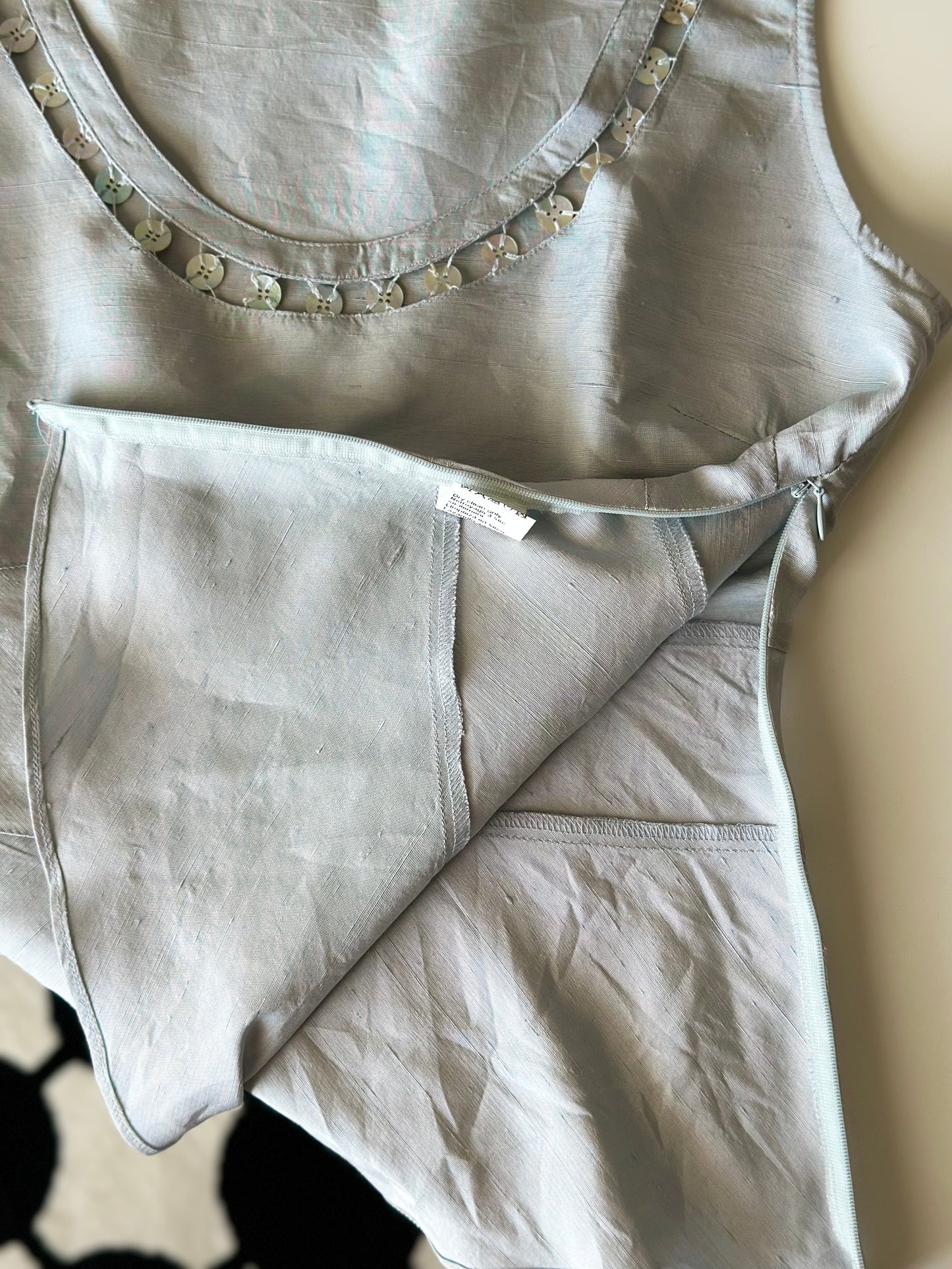 Vintage raw silk silver top by Gerard Darel