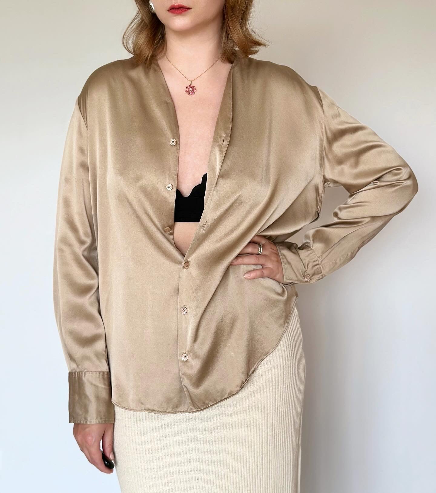 Incredible 100% silk satin blouse by Joseph