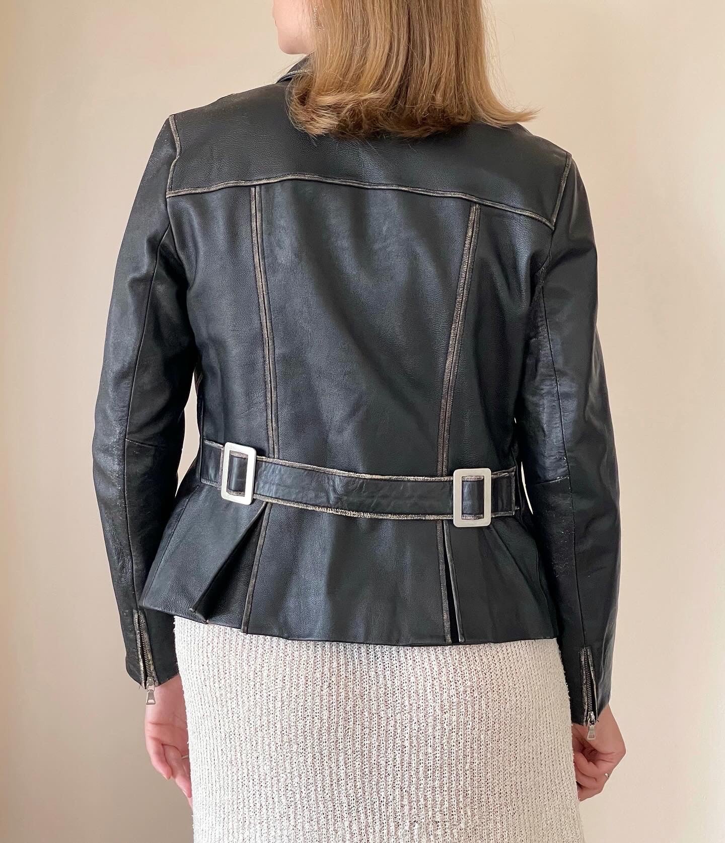 Stunning vintage distressed leather jacket Marc Aurel