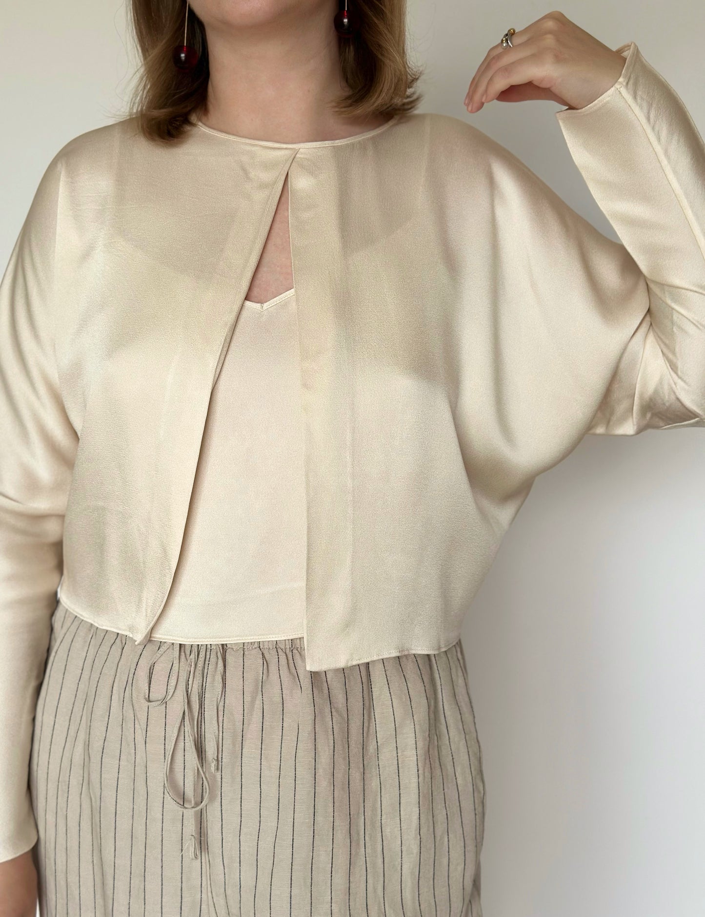 Beautiful satin double blouse Massimo Dutti
