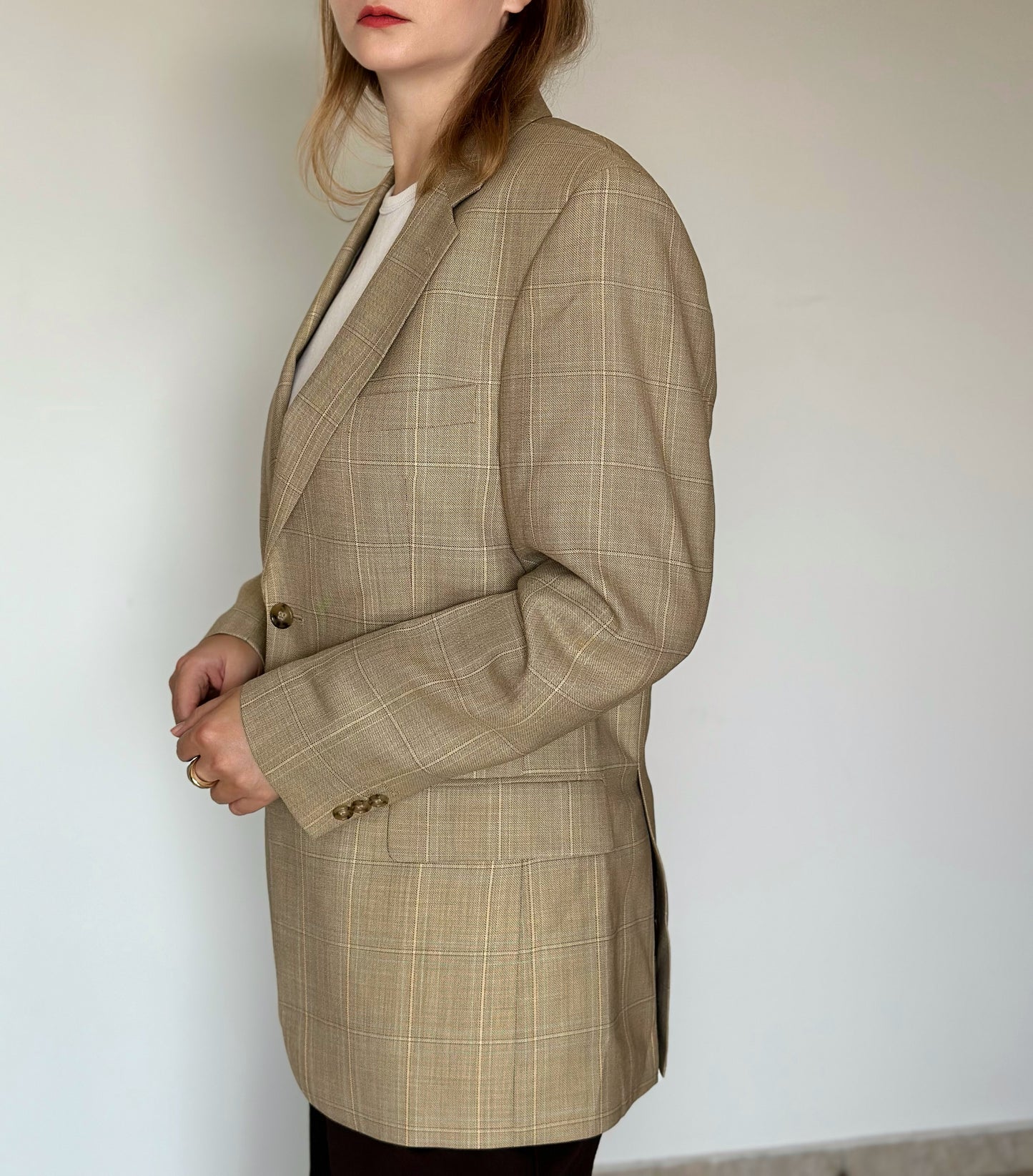 Vintage plaid oversized blazer
