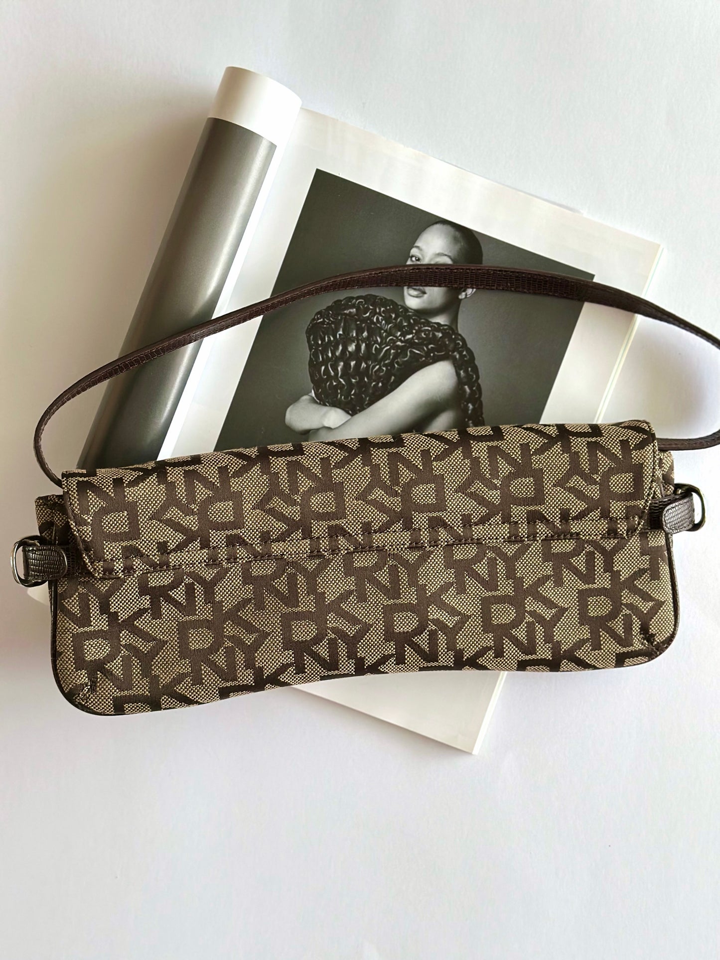 Stylish vintage baguette bag DKNY (late 90s - 2000s era)