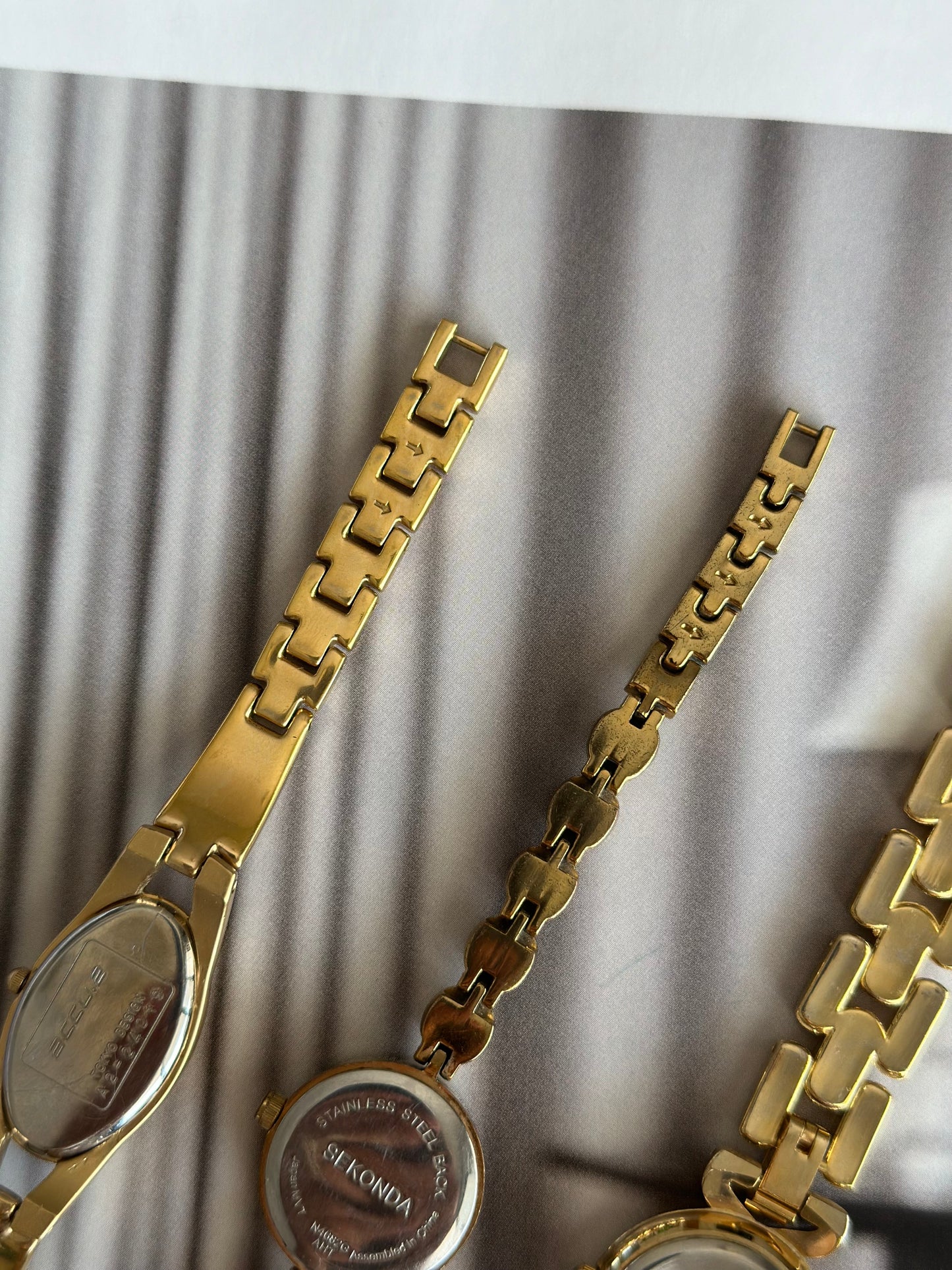 Lovely vintage gold-tone watch Sekonda with rhinestones