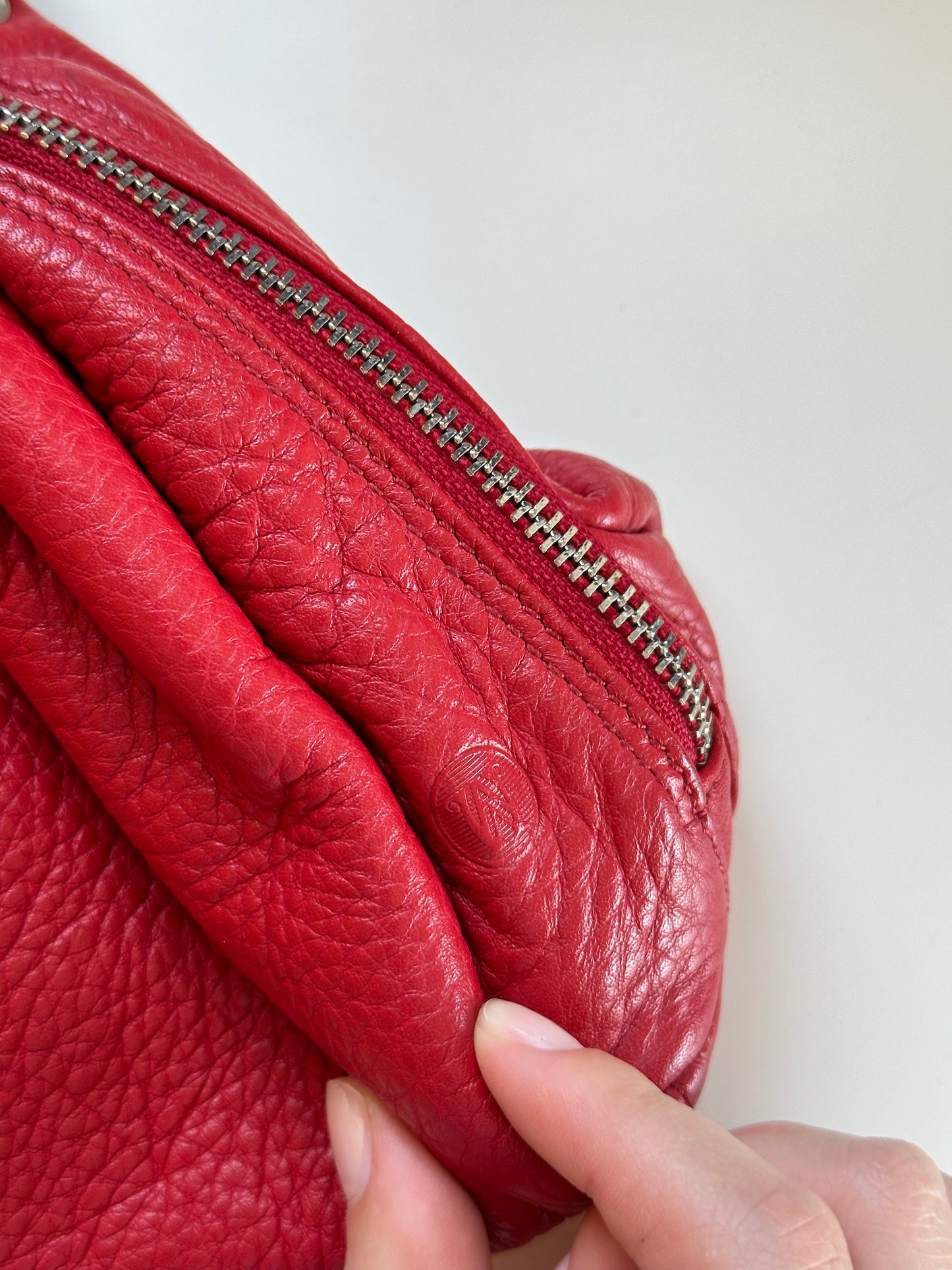 Real leather red bag Wanlima