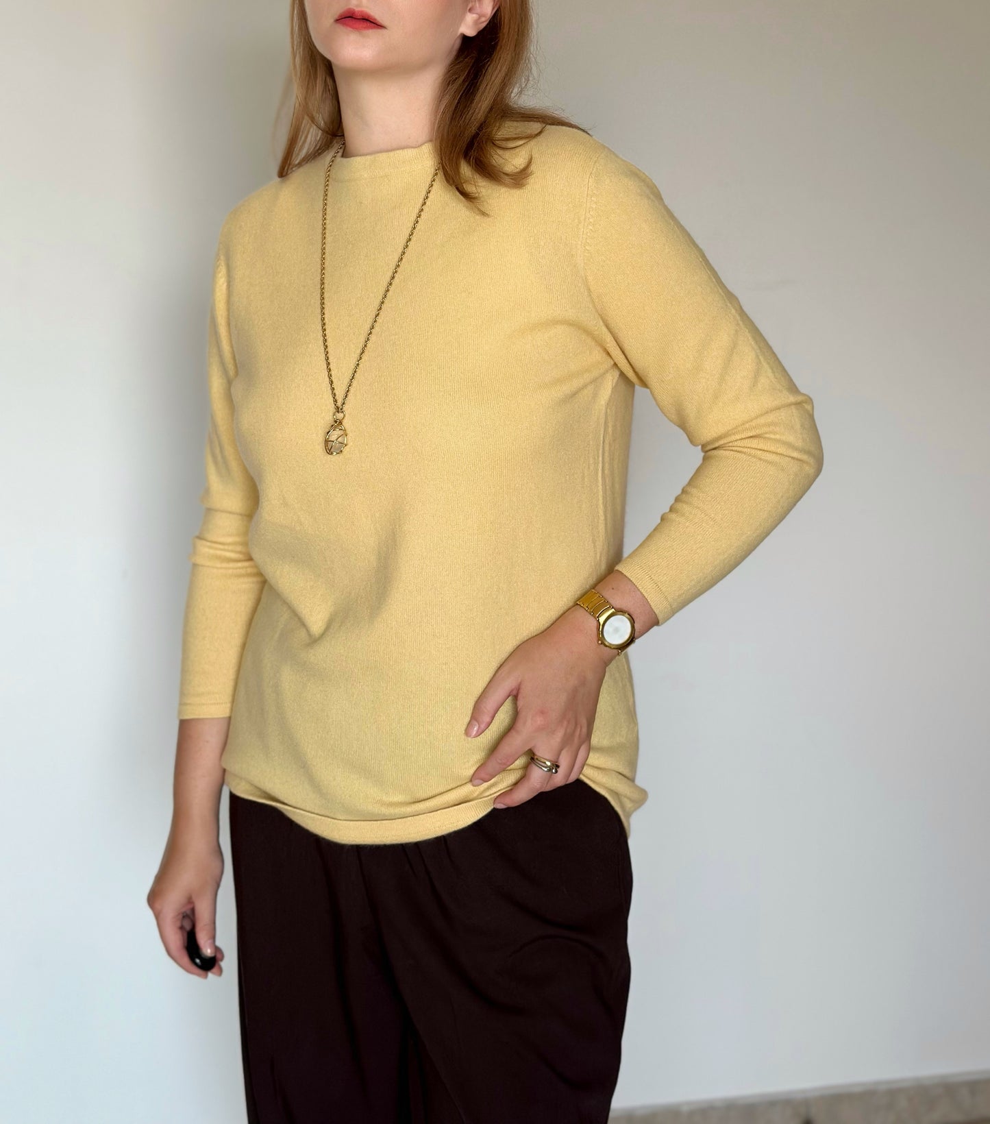 Stunning vintage cashmere yellow jumper