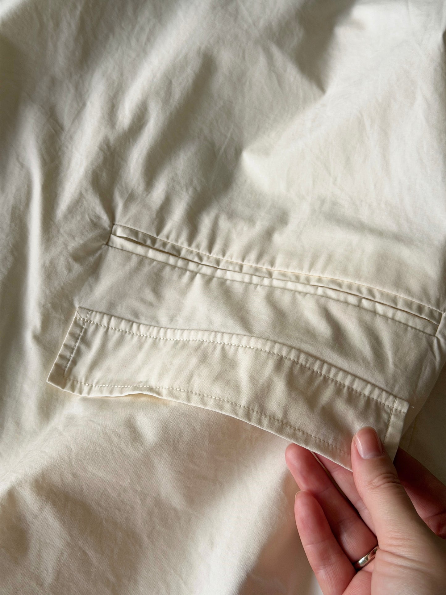 Minimalist cotton top in a soft cream shade