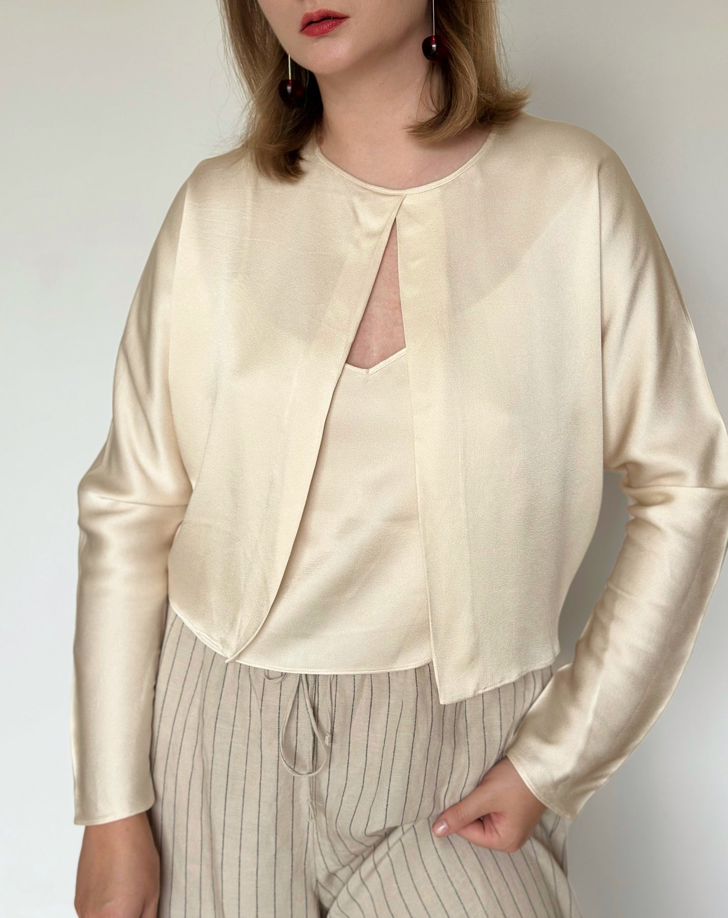 Beautiful satin double blouse Massimo Dutti
