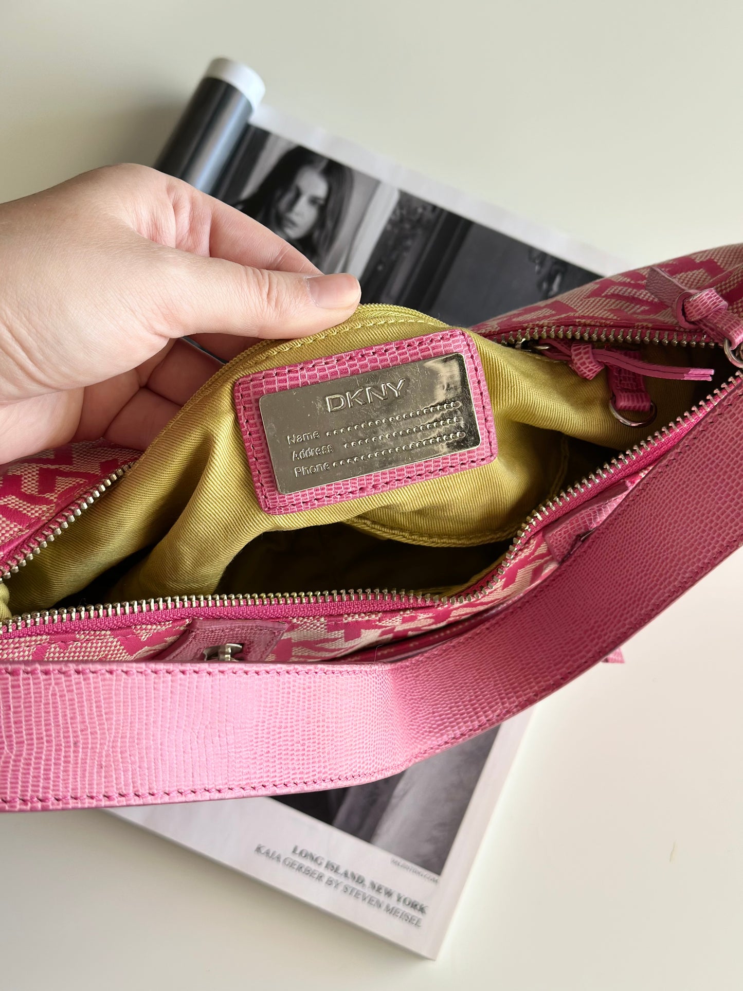 Stylish vintage pink bag DKNY (2000s era)