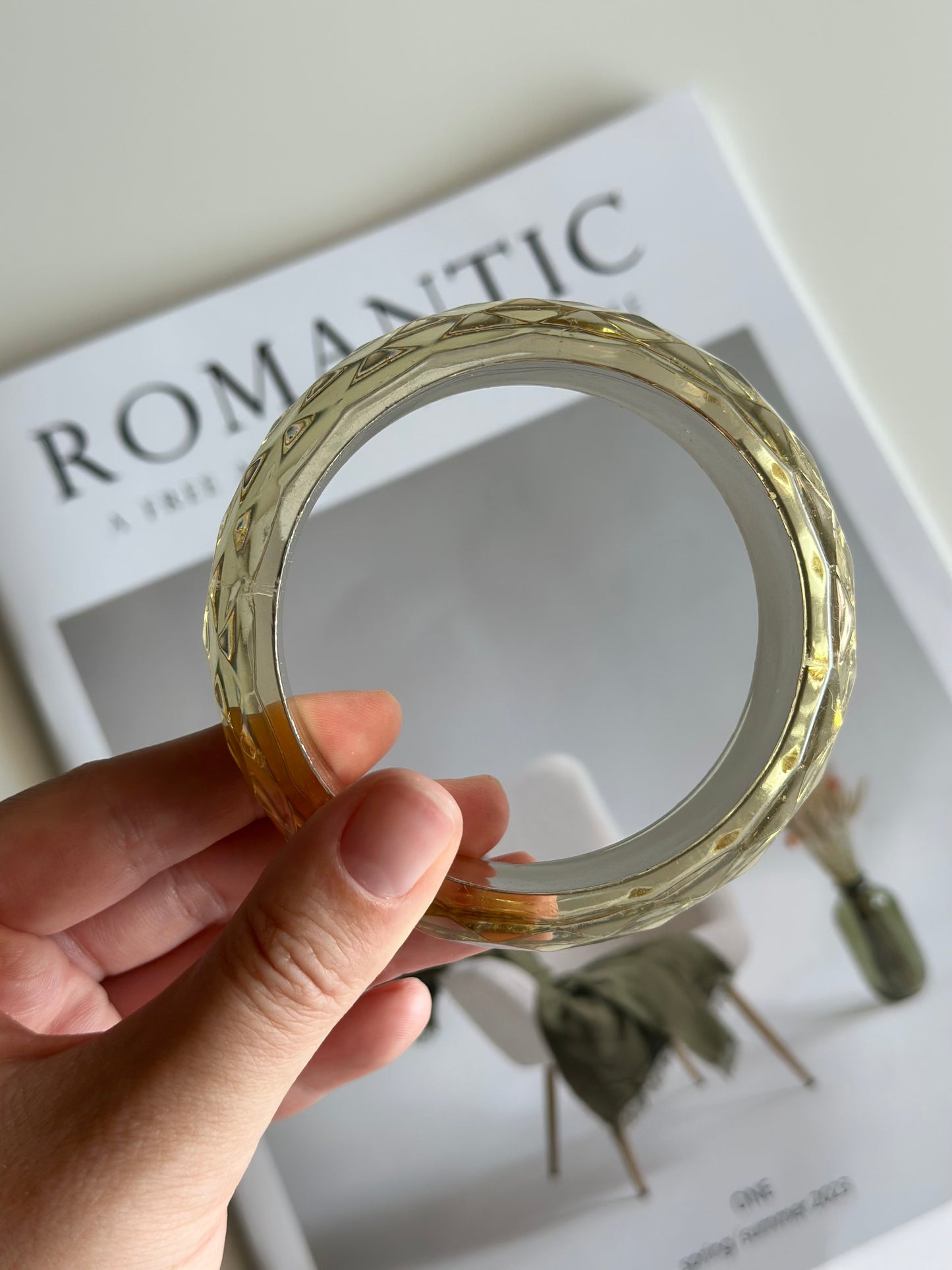 Sculptural vintage lucite bracelet