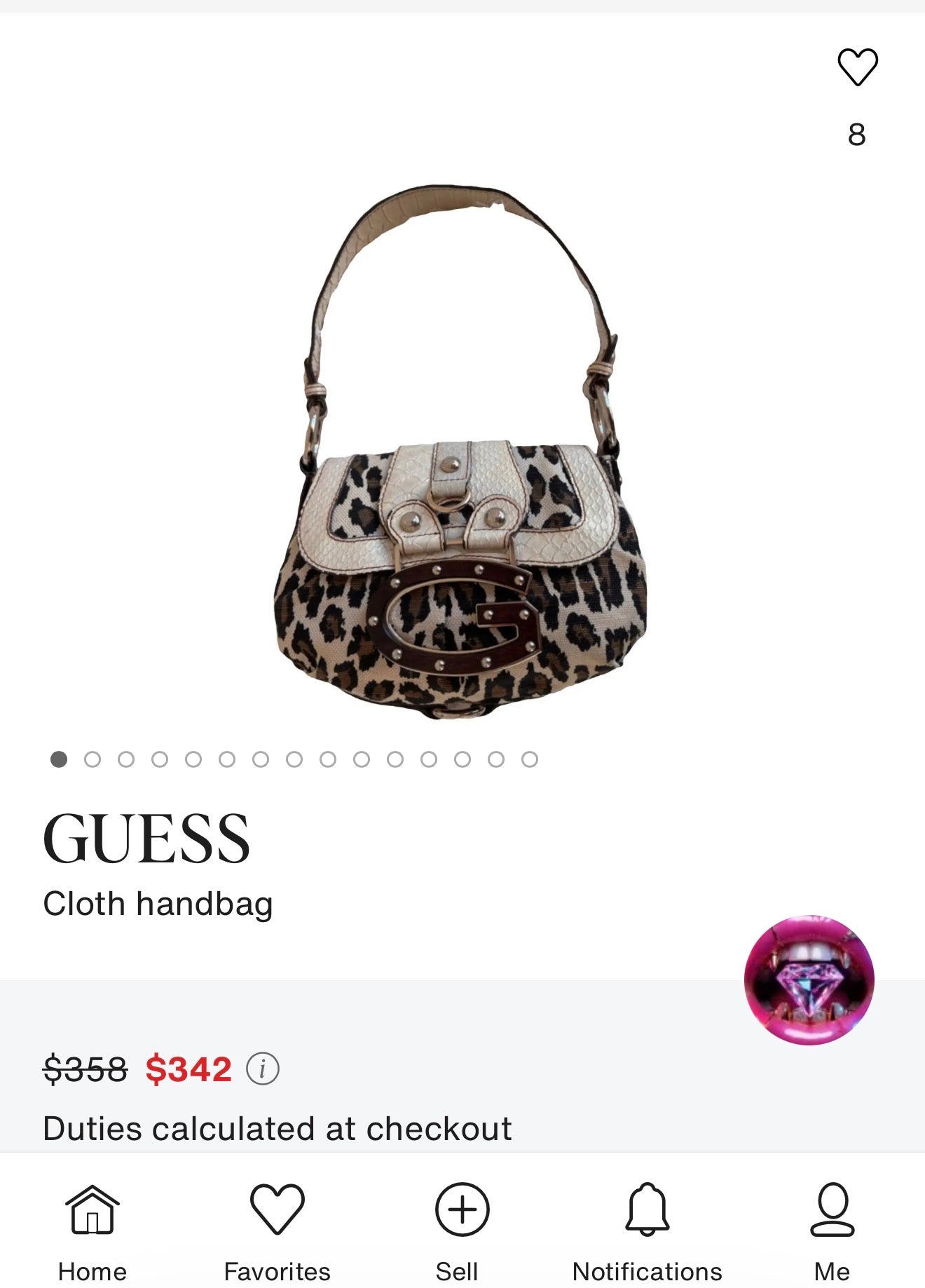 Iconic vintage Guess bag with leopard print