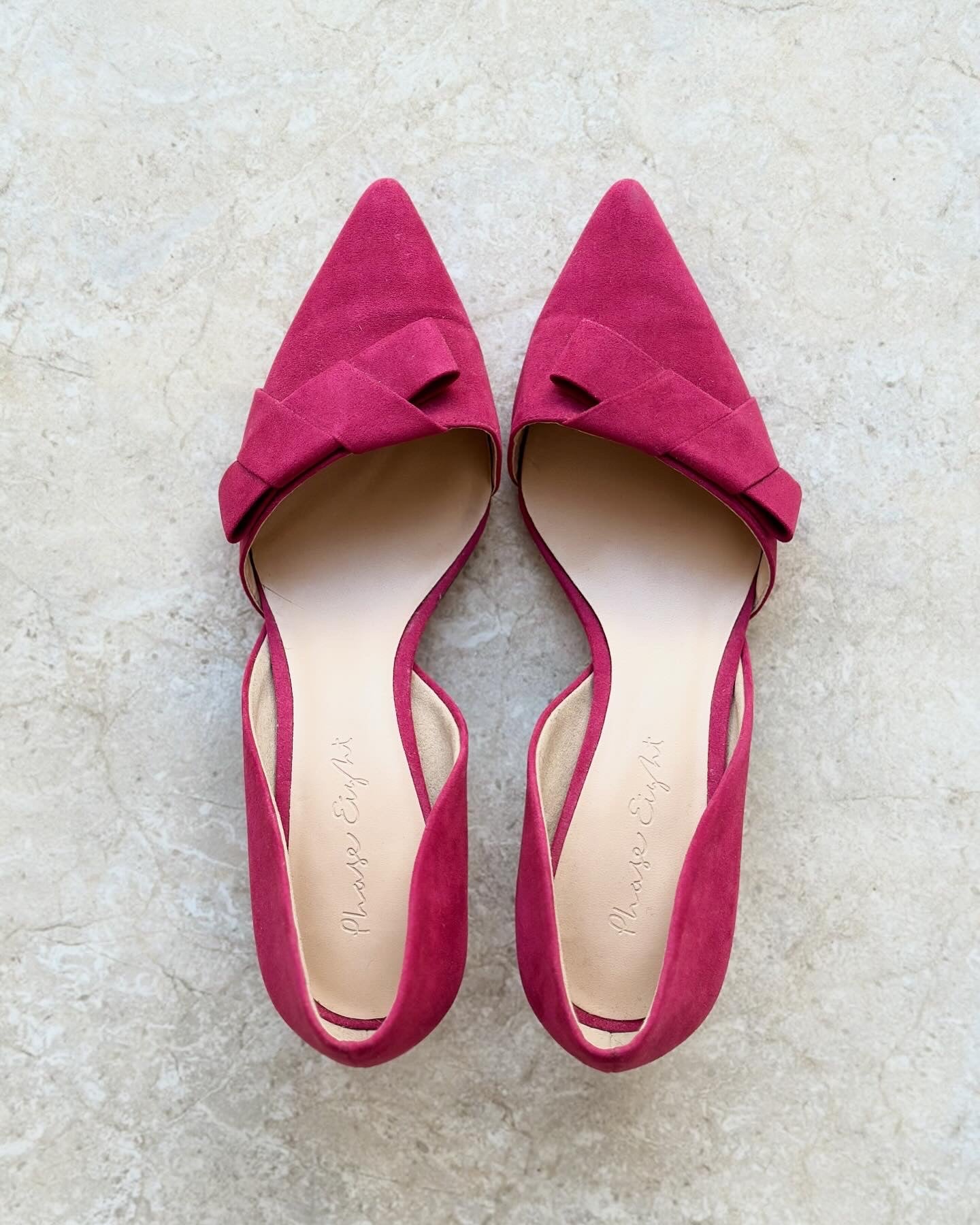 Elegant pink kitten heels with pointed toe