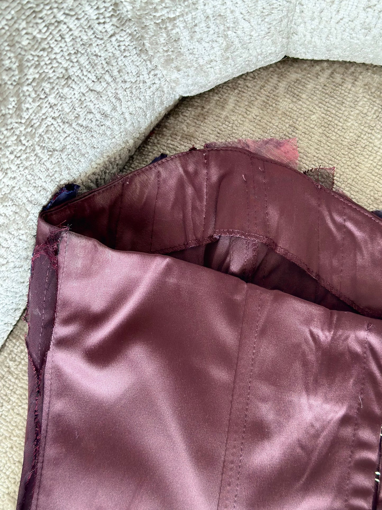 Stunning vintage burgundy corset top