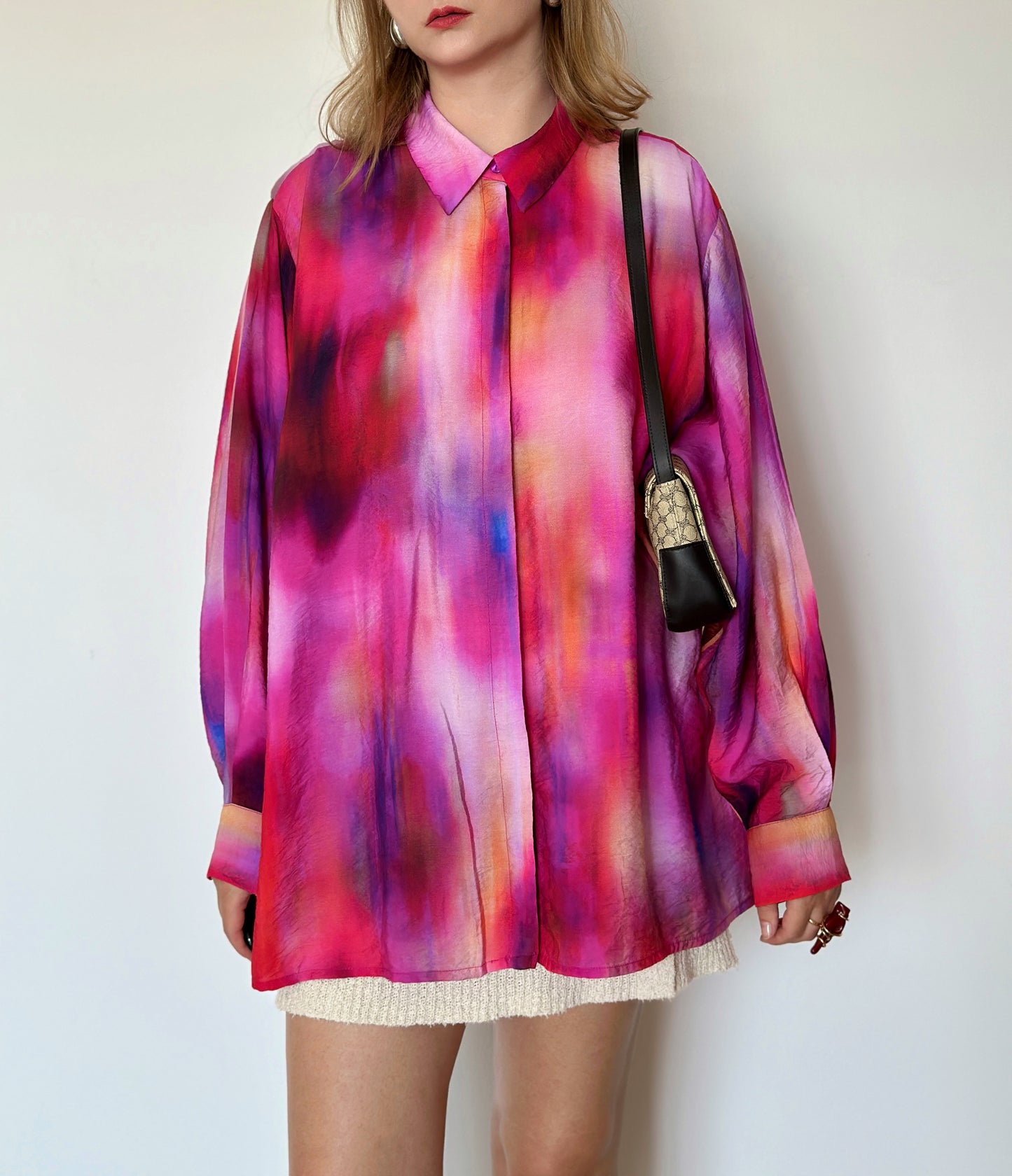 Amazing viscose pink oversized shirt