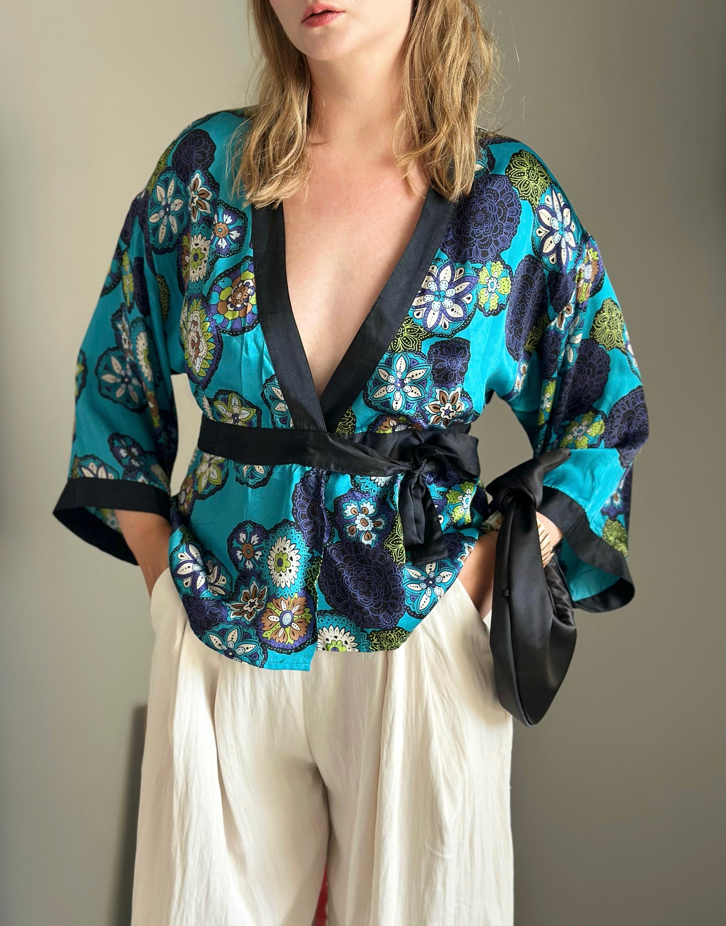 Vintage silk kimono blouse by Spenser Jeremy