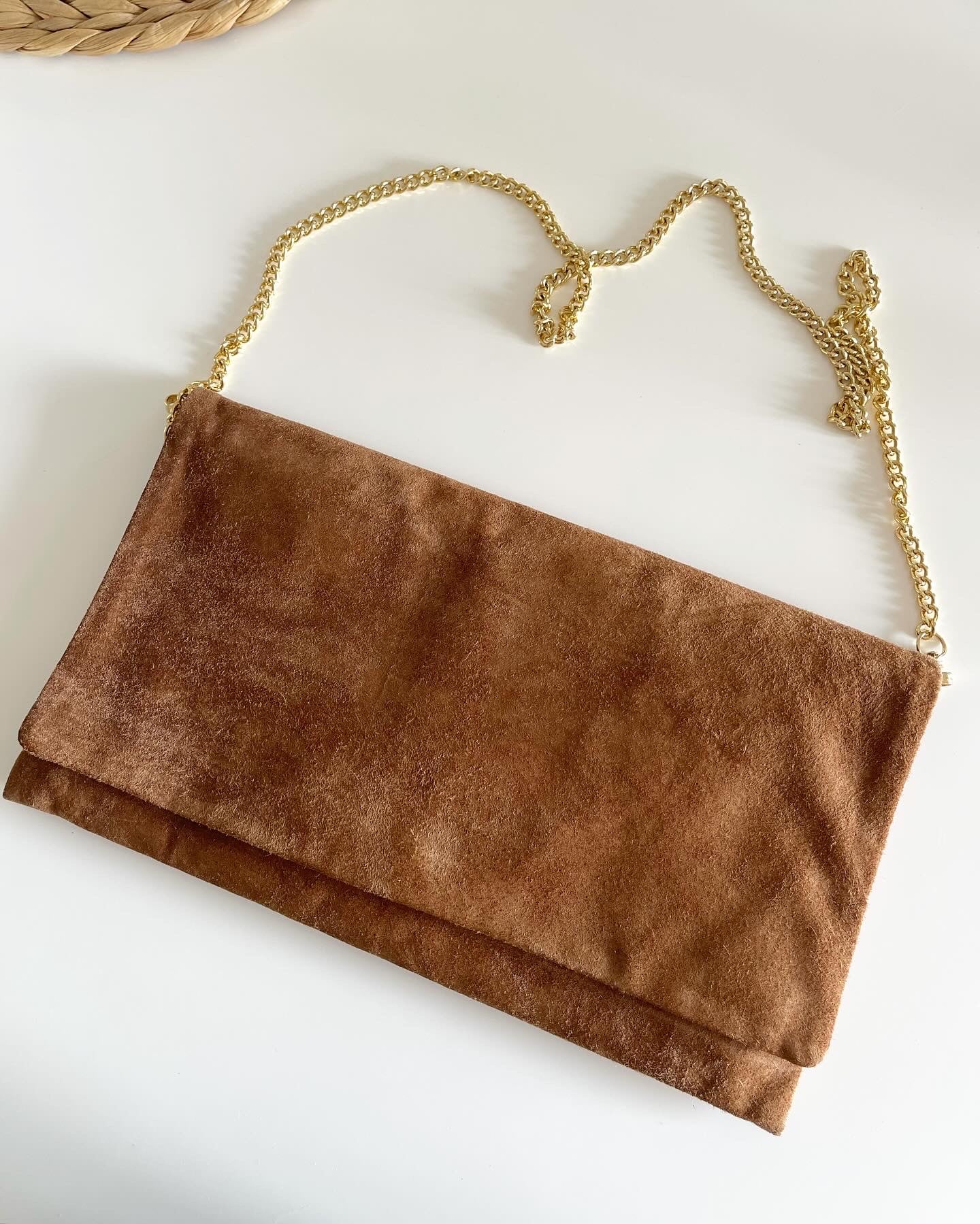 Lovely vintage caramel suede bag