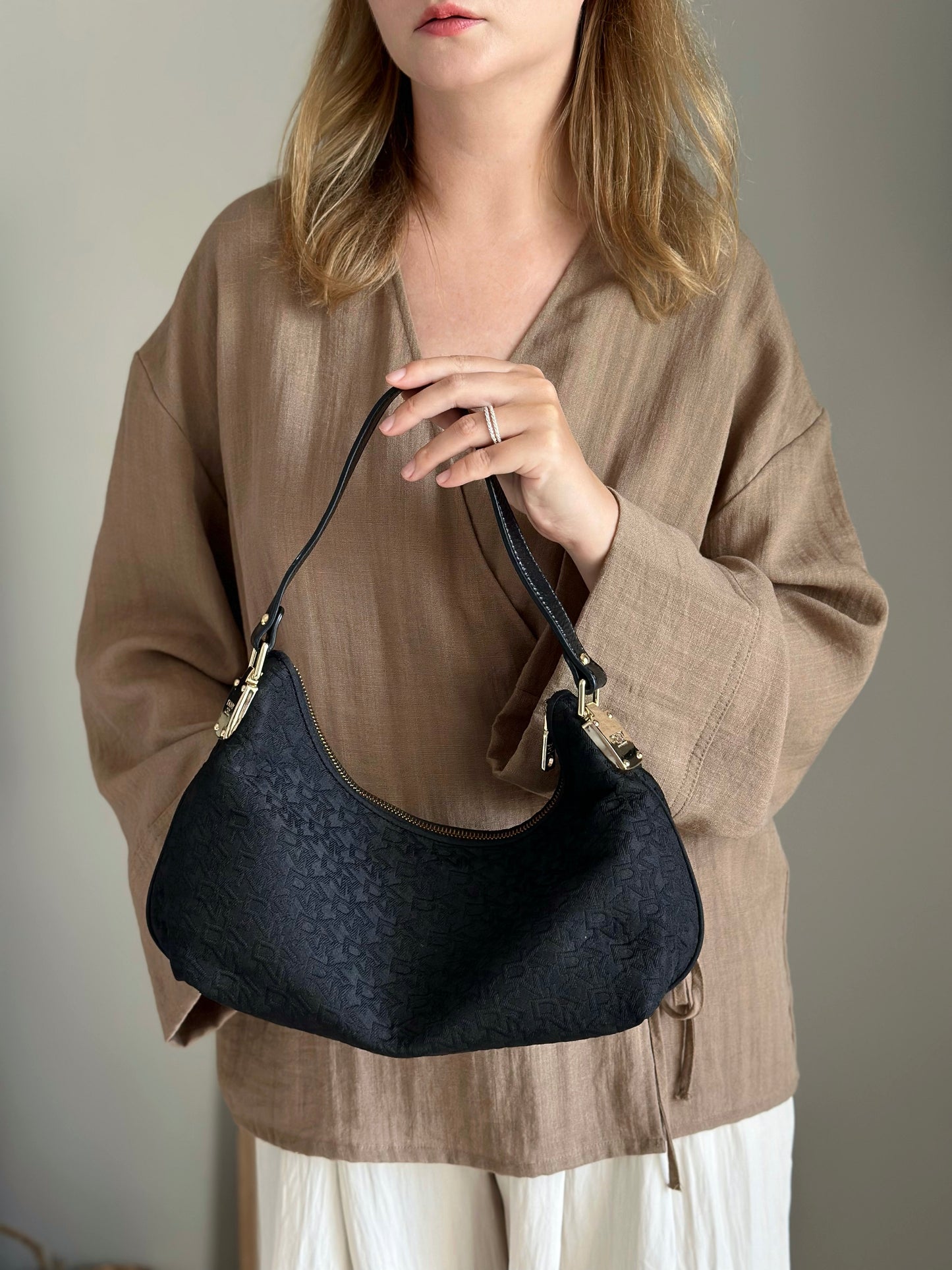 Sophisticated vintage DKNY shoulder hobo bag
