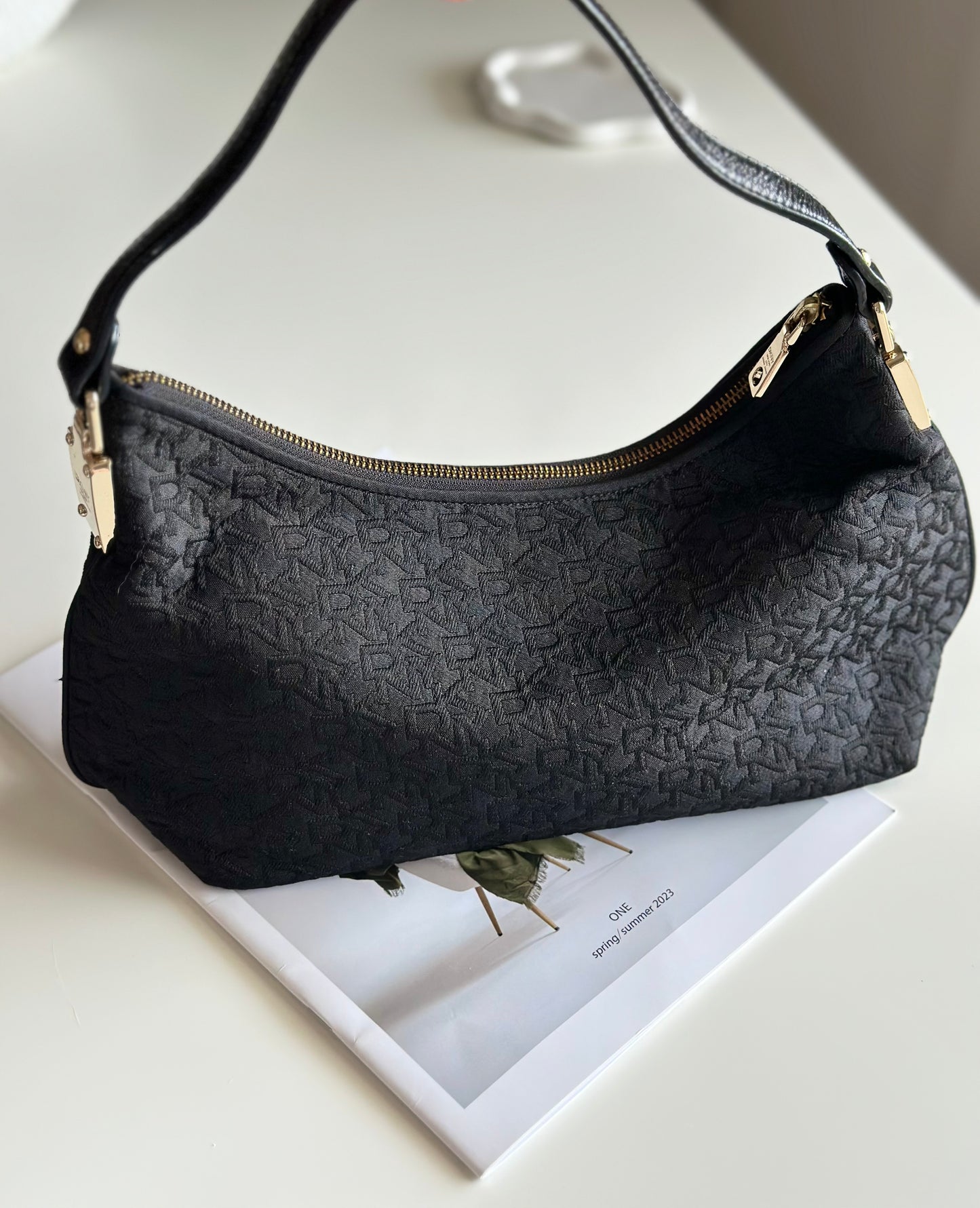 Sophisticated vintage DKNY shoulder hobo bag