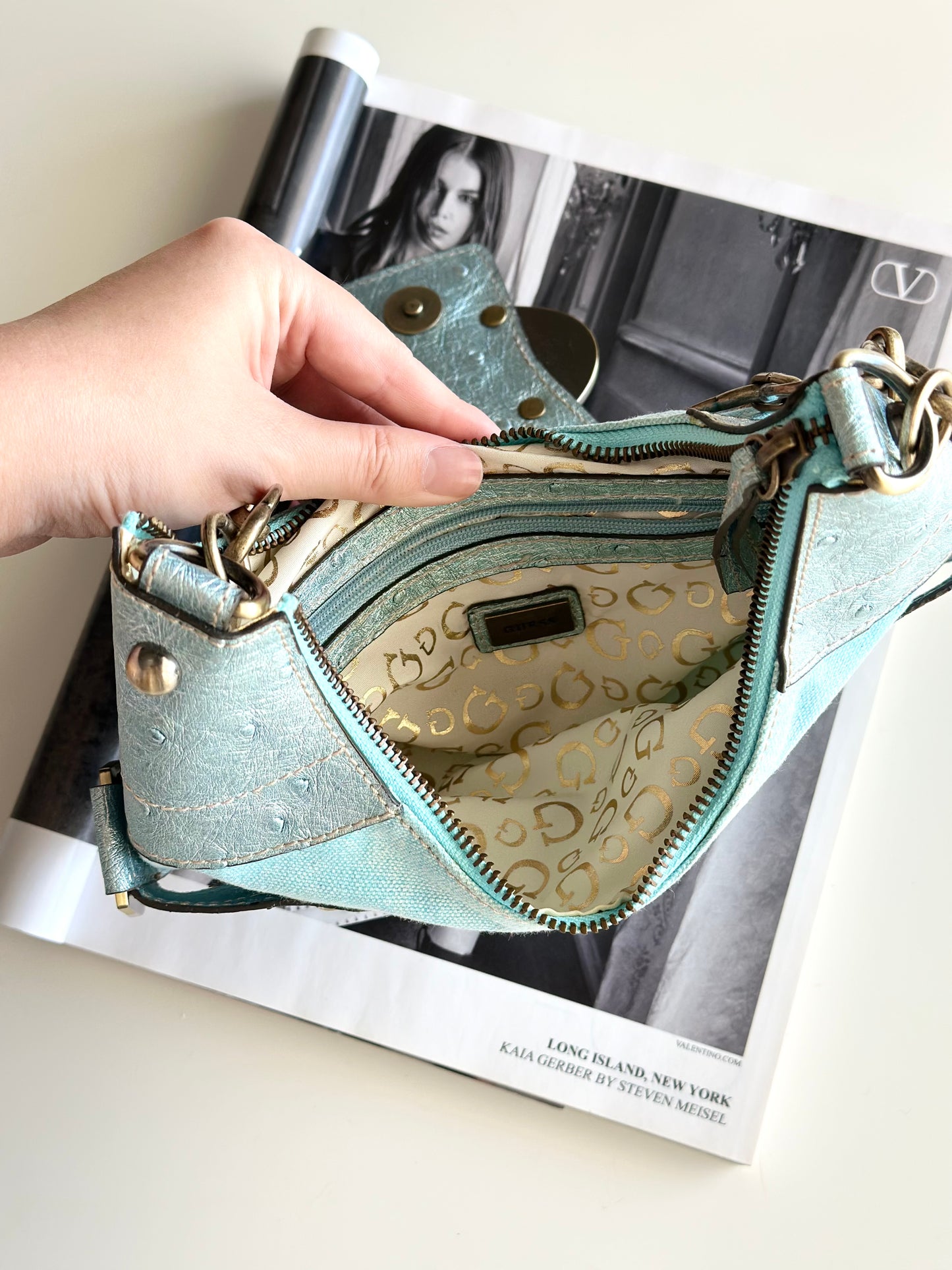 Incredible rare vintage turquoise bag by Guess (2000s)