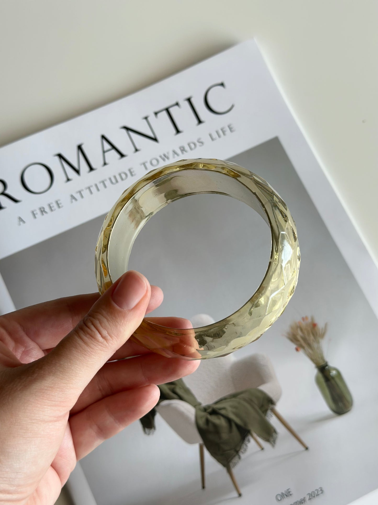 Sculptural vintage lucite bracelet