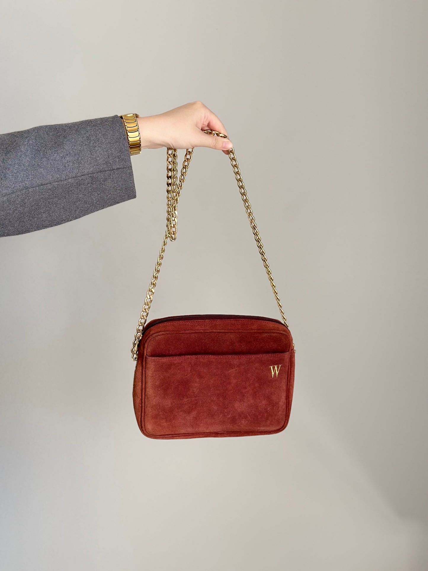 Vintage suede bag by Windsmoor 1980s)