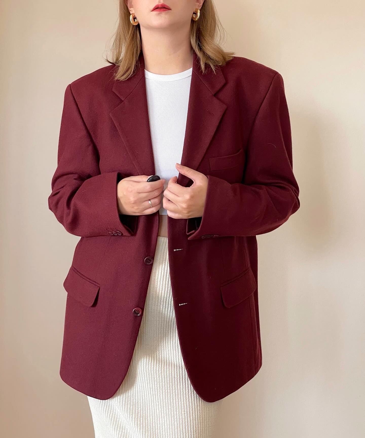 Oversized vintage wool and cashmere jacket