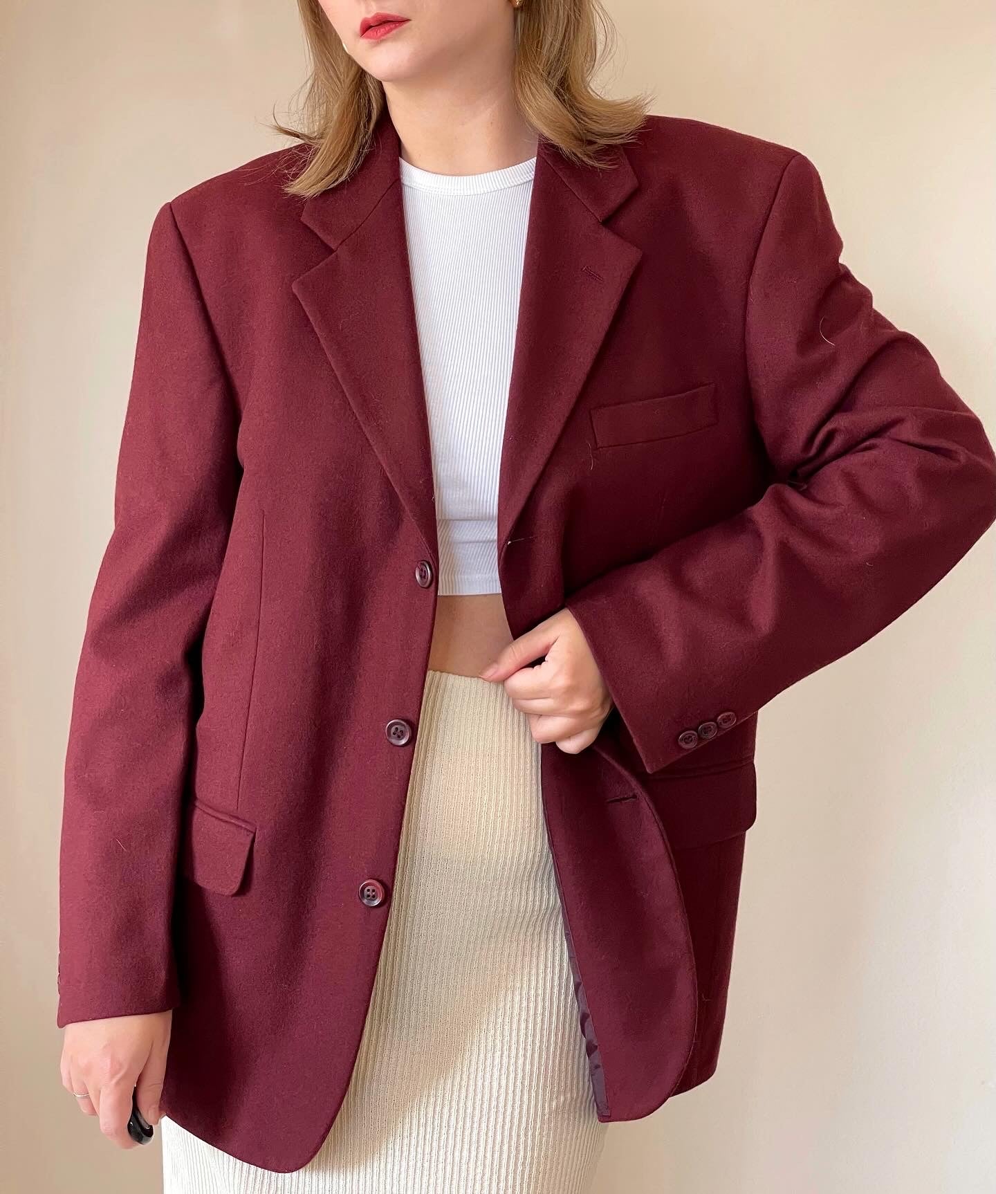 Oversized vintage wool and cashmere jacket