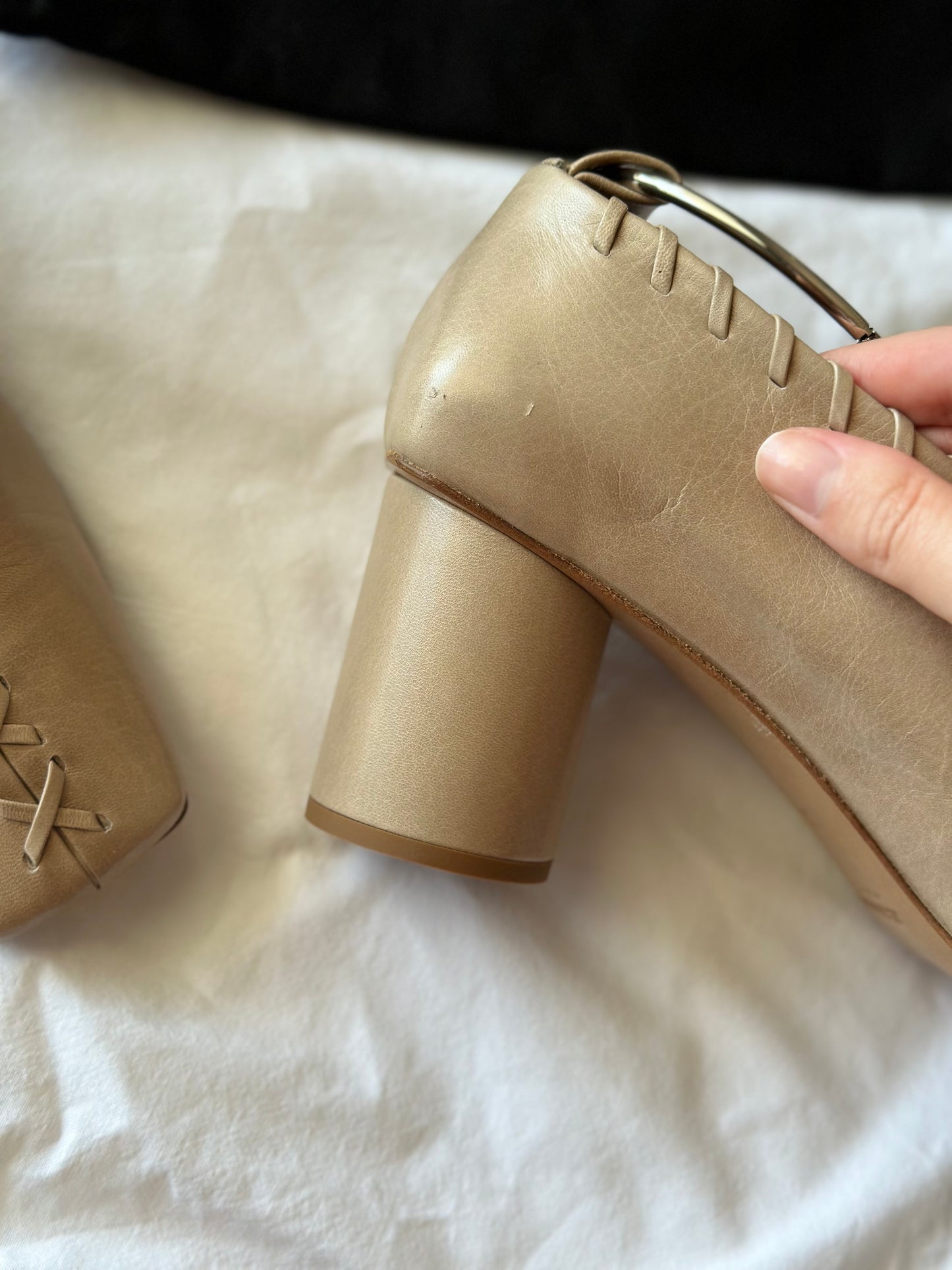 Jil Sander leather shoes with anklets