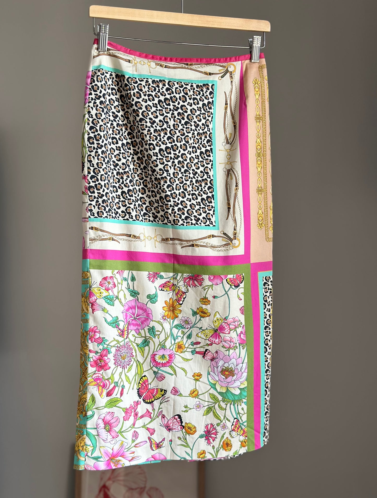 Unique vintage patchwork skirt by Austrian designer