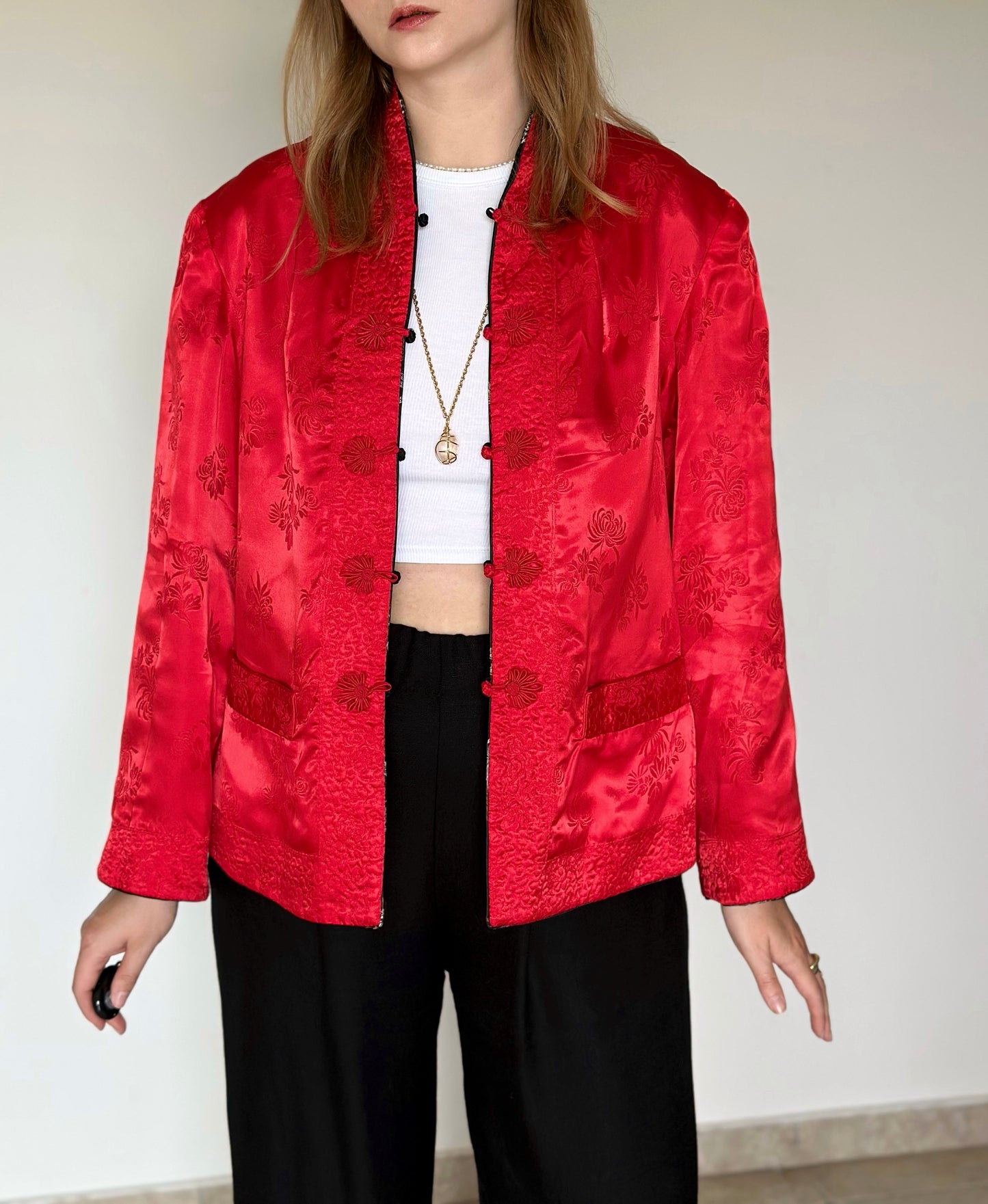 Stunning vintage silk reversible Asian jacket