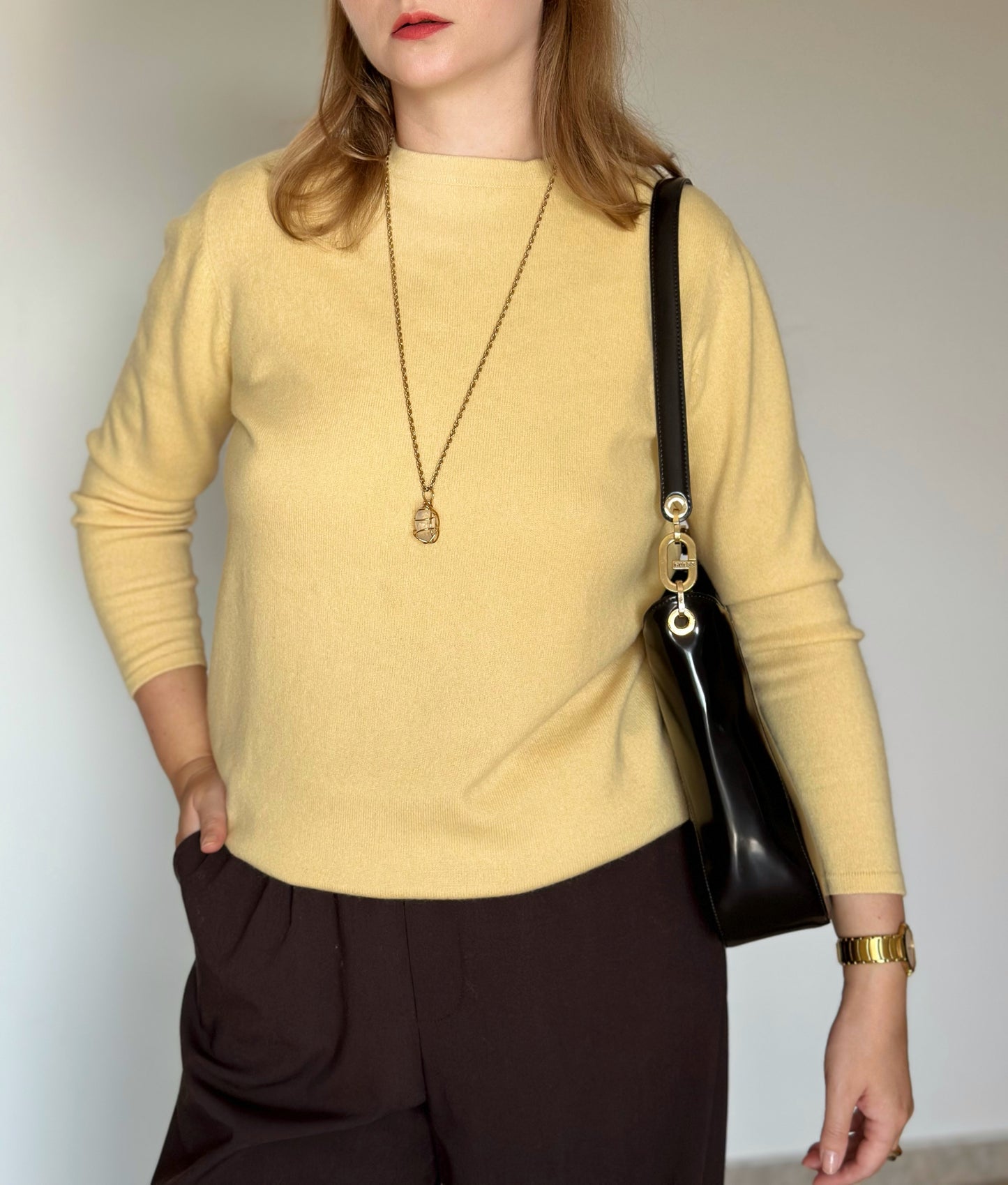 Stunning vintage cashmere yellow jumper