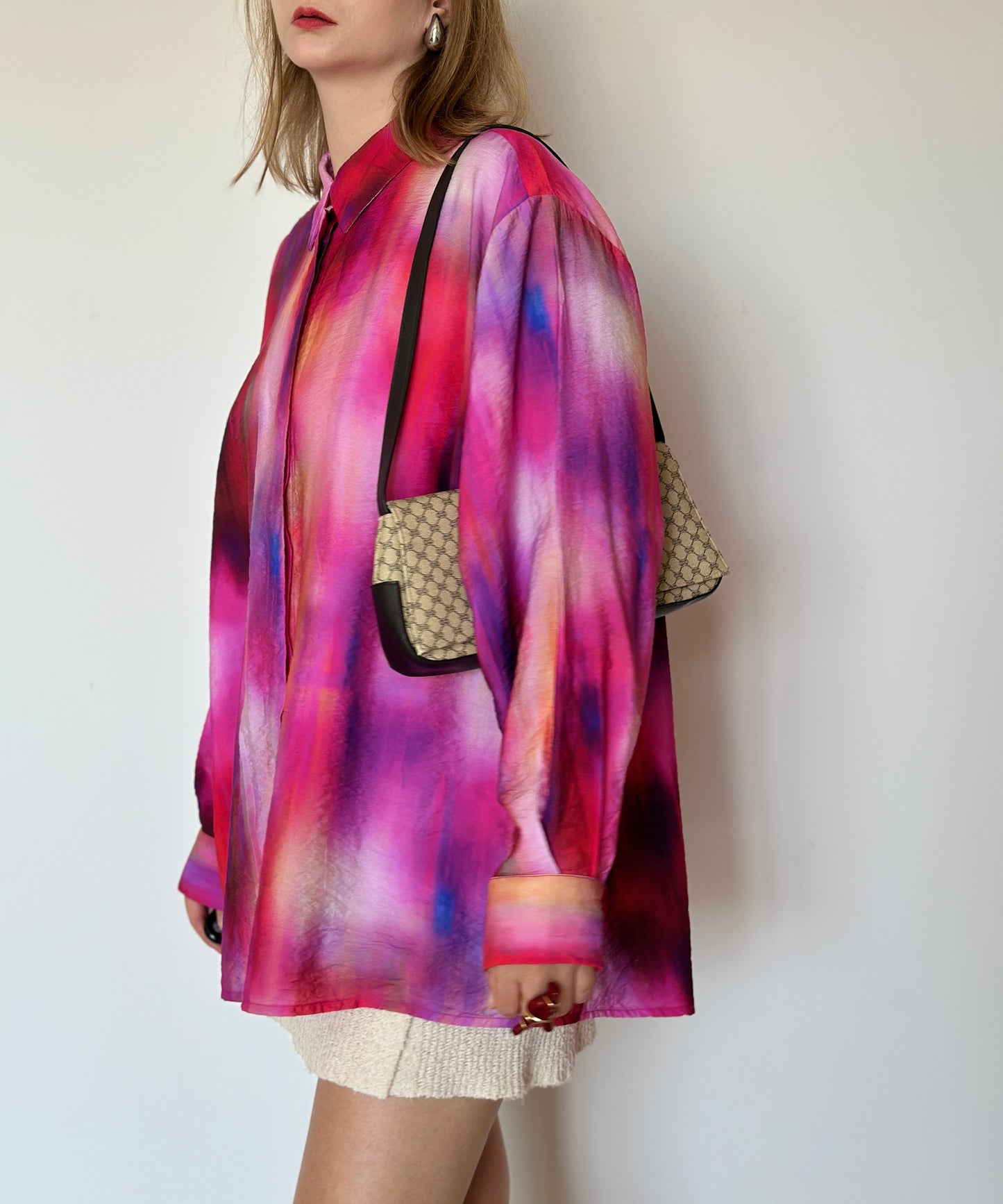 Amazing viscose pink oversized shirt